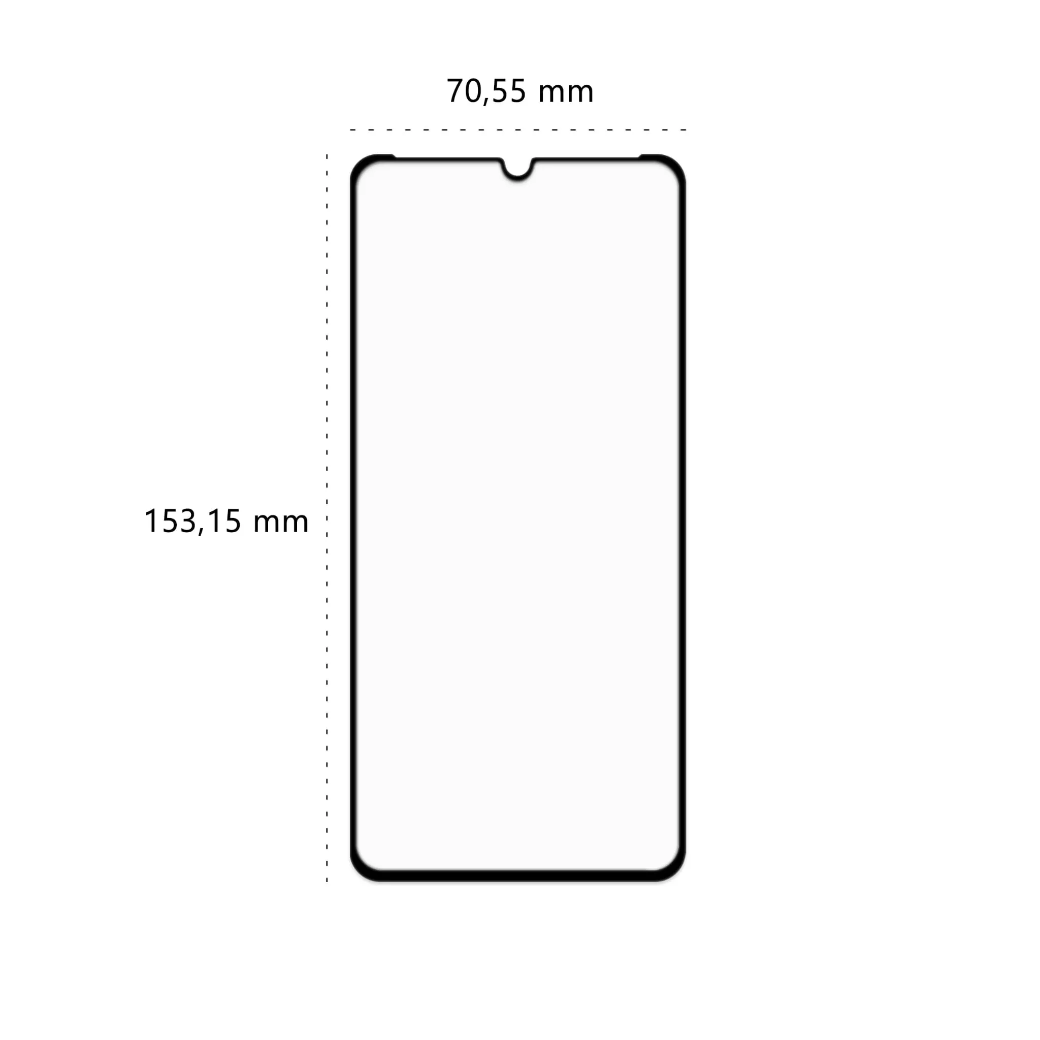 Wymiary szkła hartowanego 3D Polski Banan BananGuard w kolorze czarnym do telefonu Huawei P30 Pro