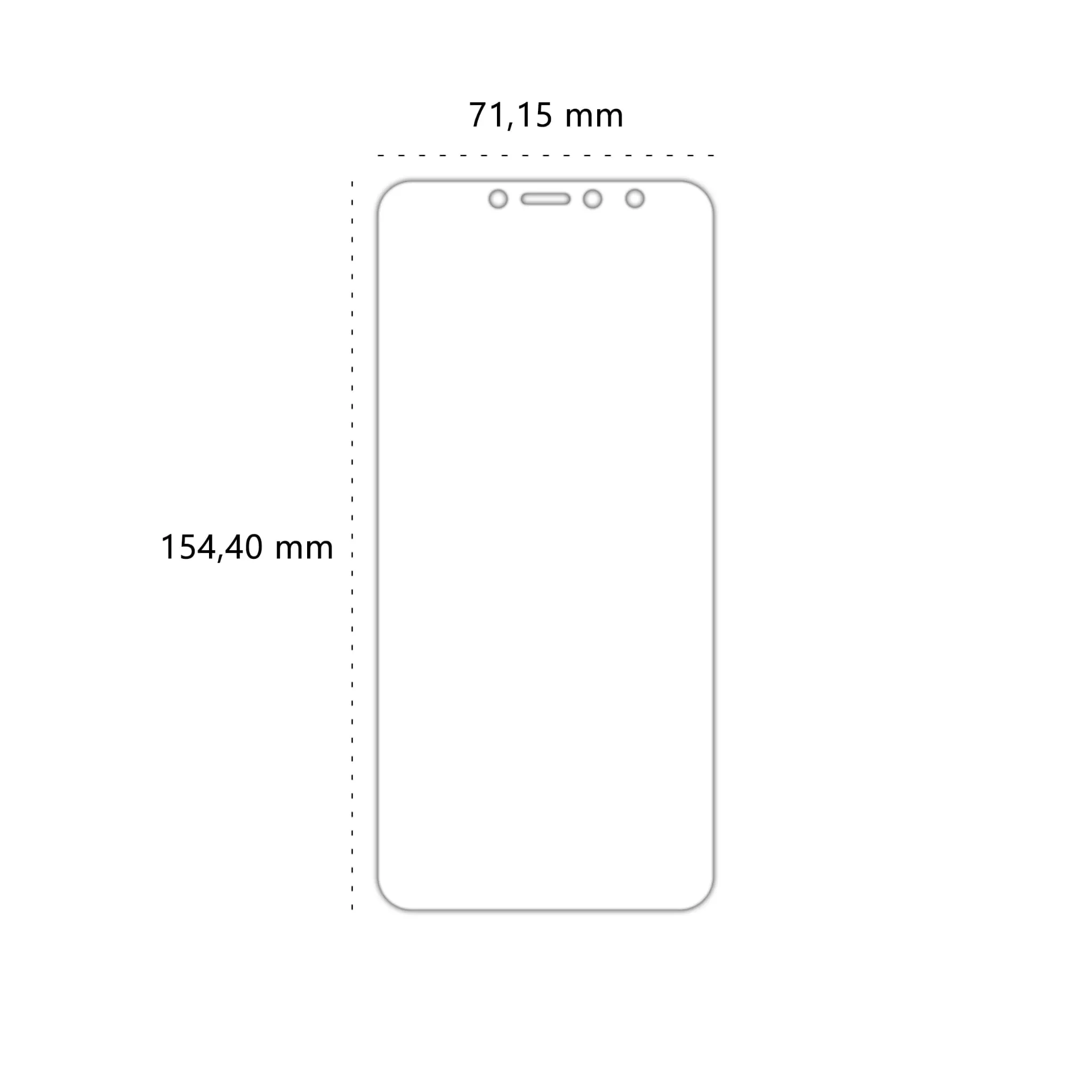Wymiary szkła hartowanego Polski Banan BananShield do telefonu Xiaomi Redmi S2