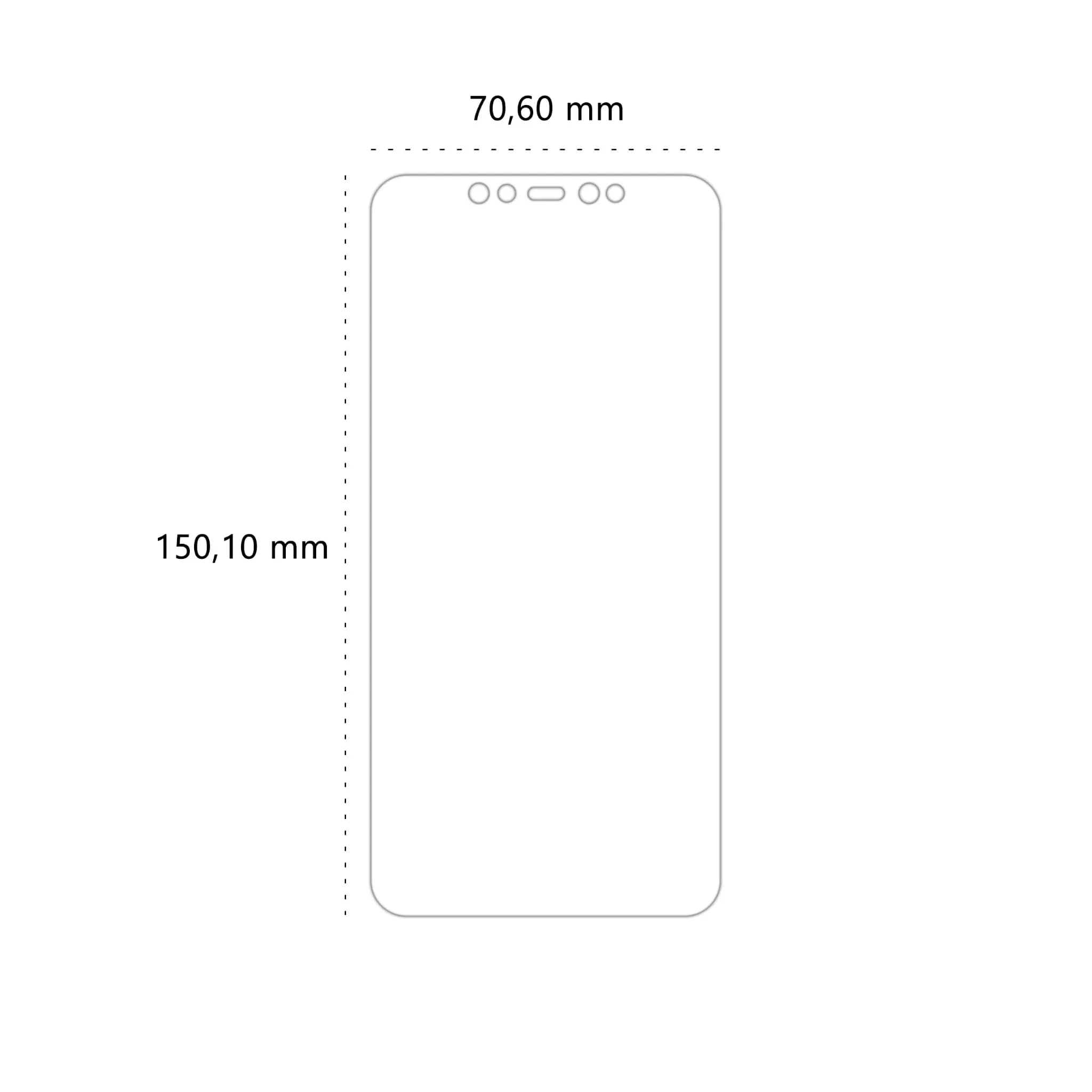 Wymiary folii ochronnej Polski Banan BananEdge do telefonu Xiaomi Mi 8