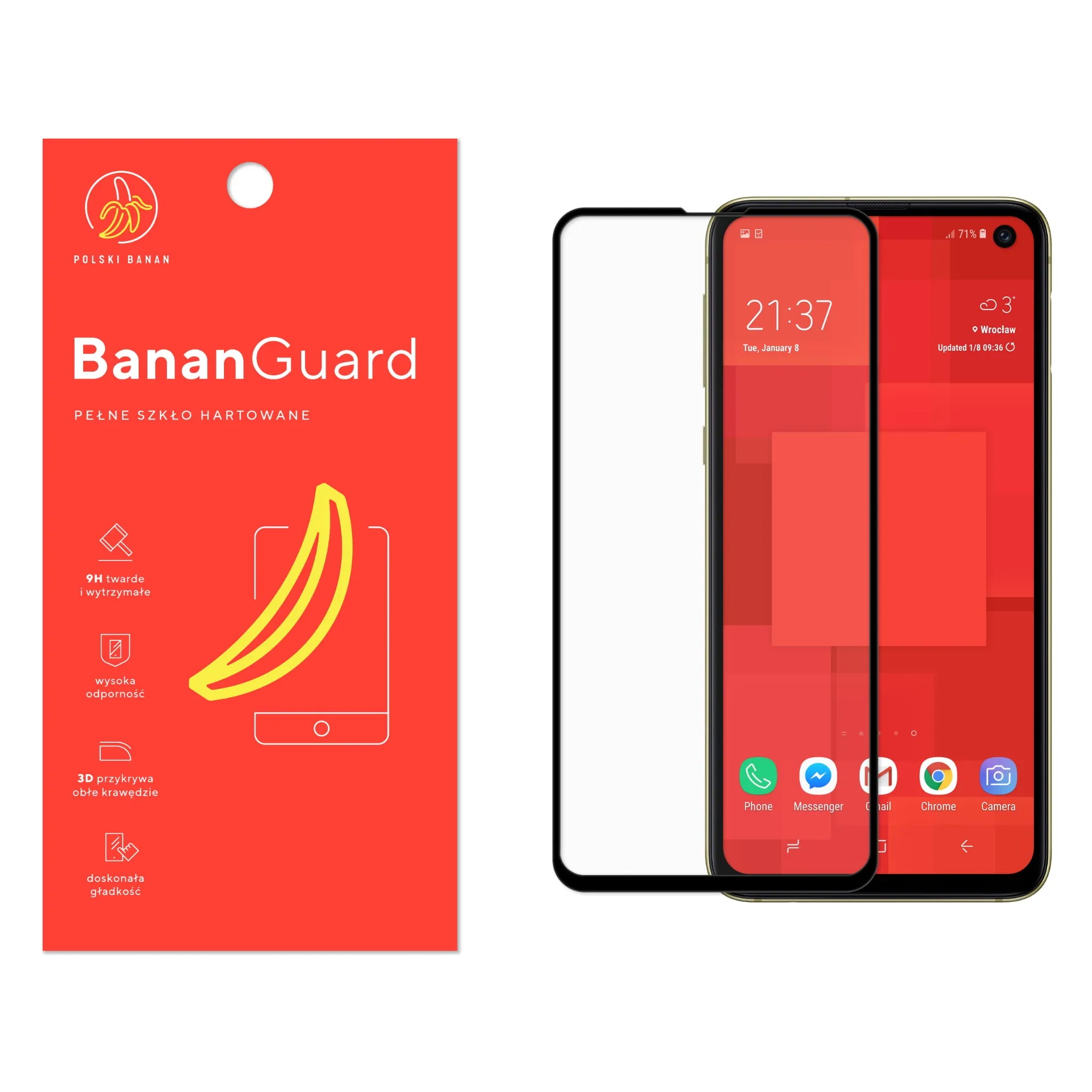 Szkło hartowane 5D Polski Banan BananGuard w kolorze czarnym do Samsung Galaxy S10e