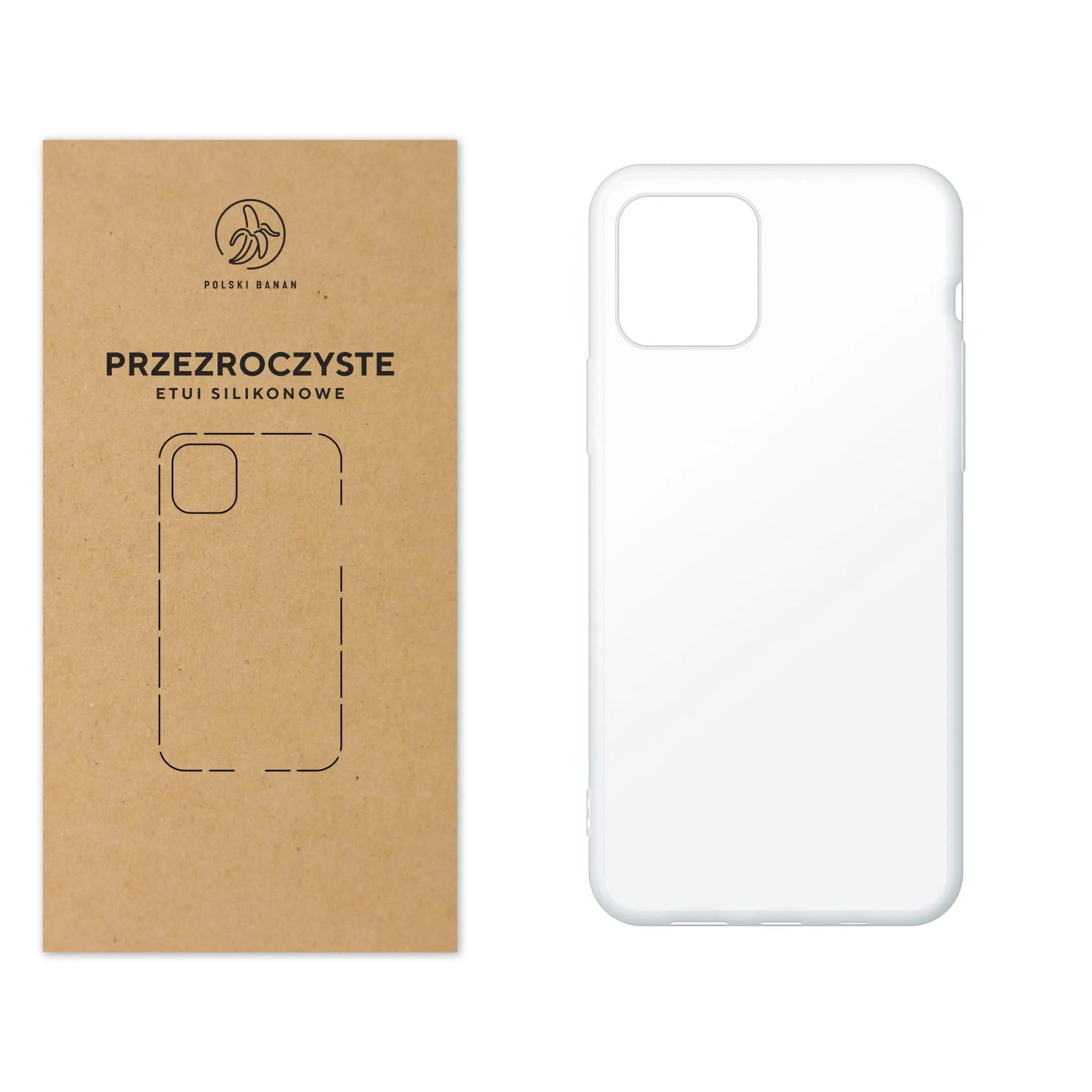 Etui silikonowe przezroczyste Polski Banan do Apple iPhone 12 / 12 Pro