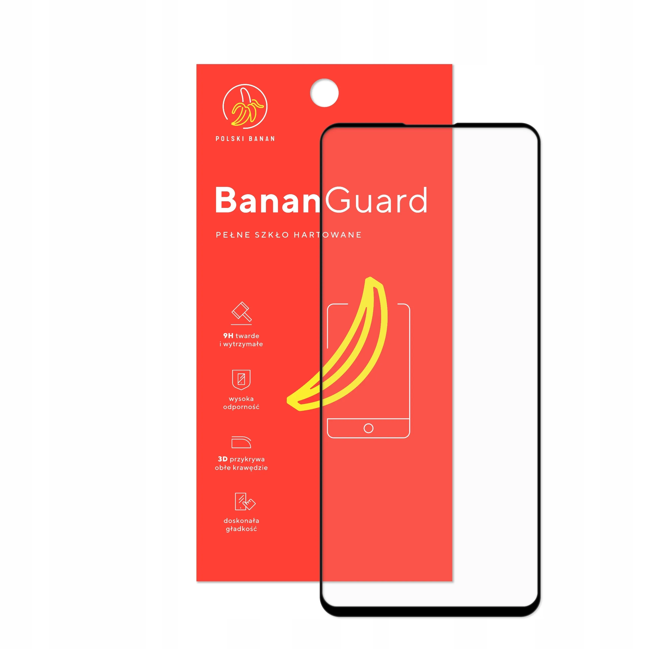 Szkło hartowane 5D Polski Banan BananGuard w kolorze czarnym z opakowaniem do telefonu Xiaomi Redmi Note 10 Pro