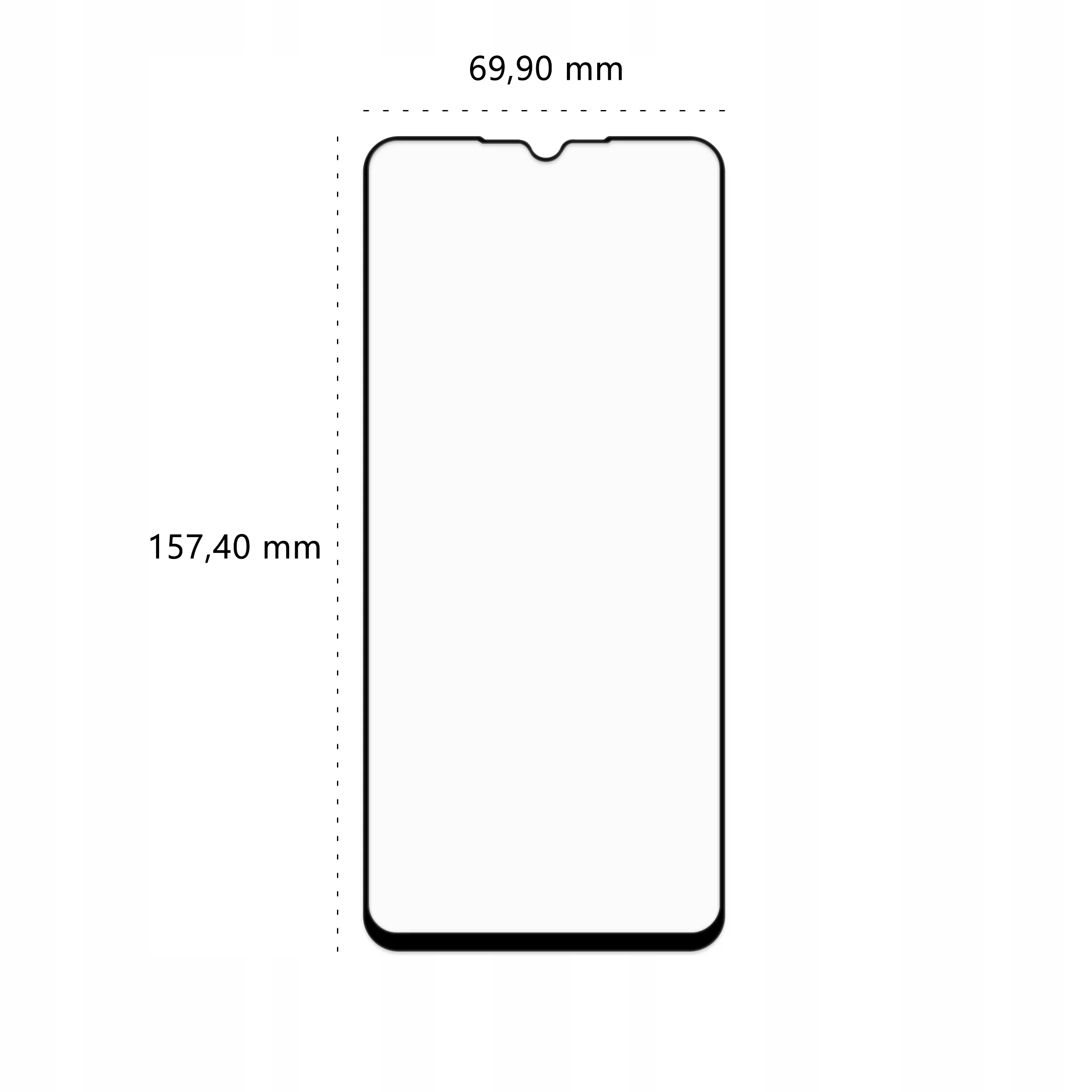 Wymiary szkła hartowanego 3D Polski Banan BananGuard w kolorze czarnym do telefonu Xiaomi Mi 10 Lite
