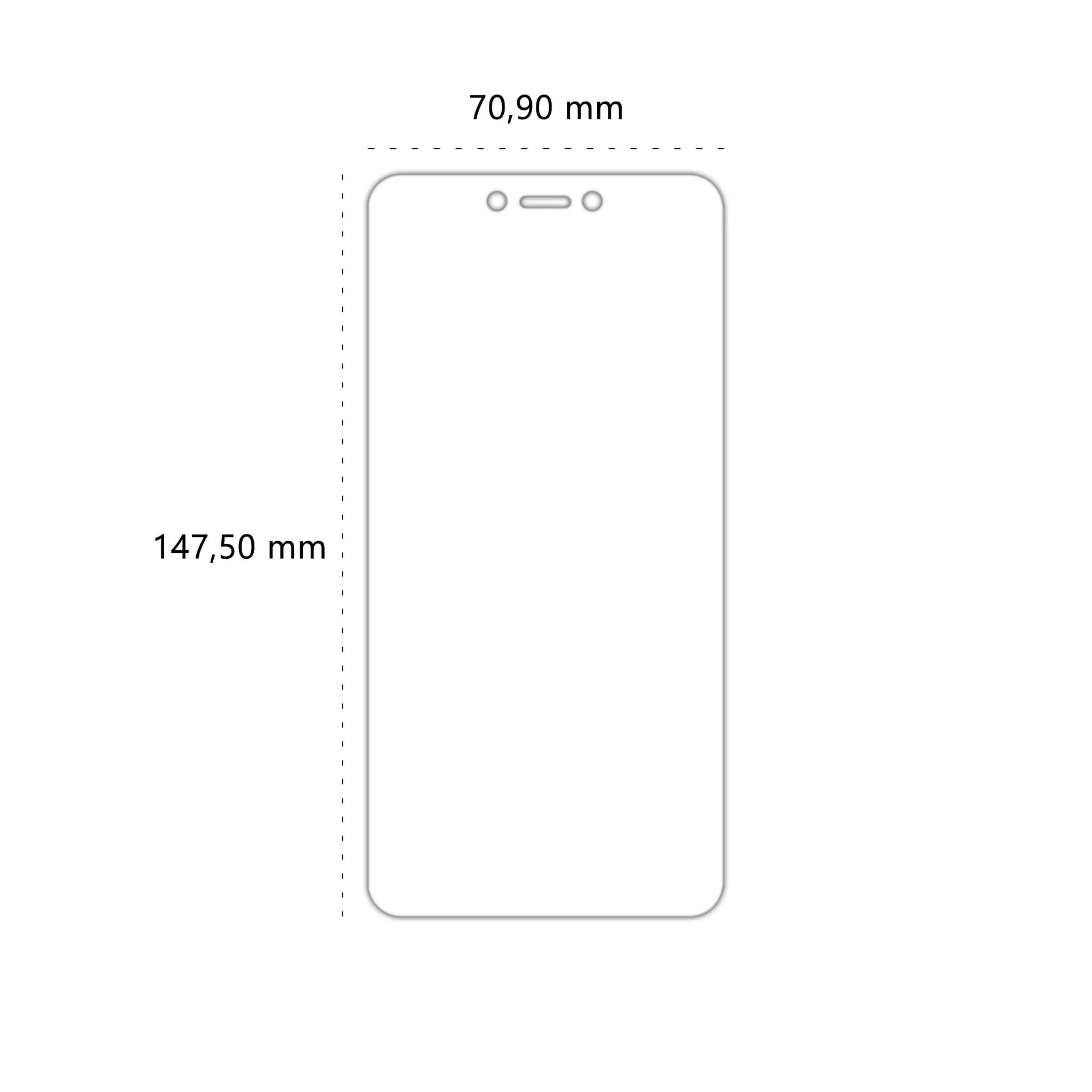 Wymiary szkła hartowanego Polski Banan BananShield do telefonu Xiaomi Redmi Note 5A