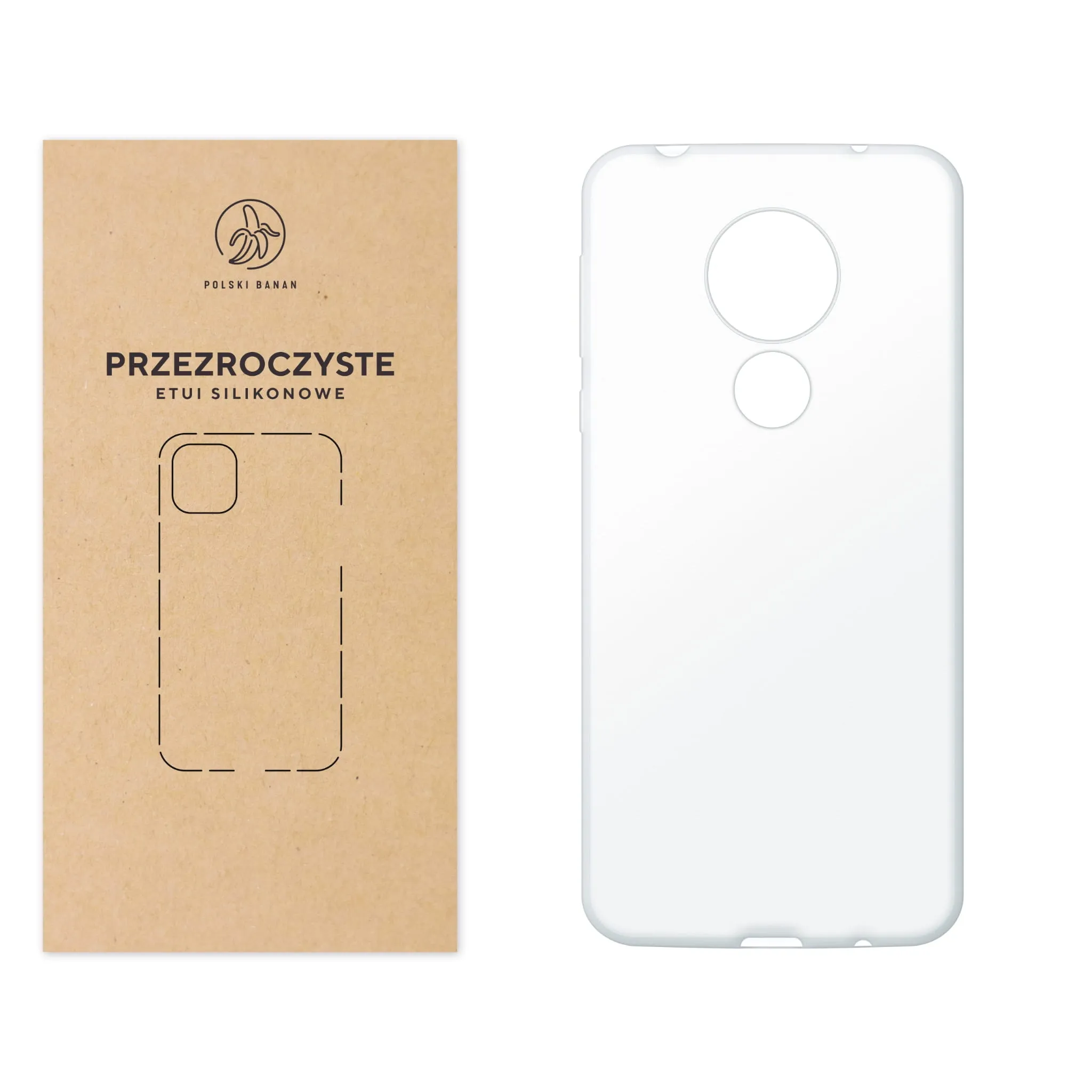 Etui silikonowe przezroczyste Polski Banan do Motorola Moto G7 Power