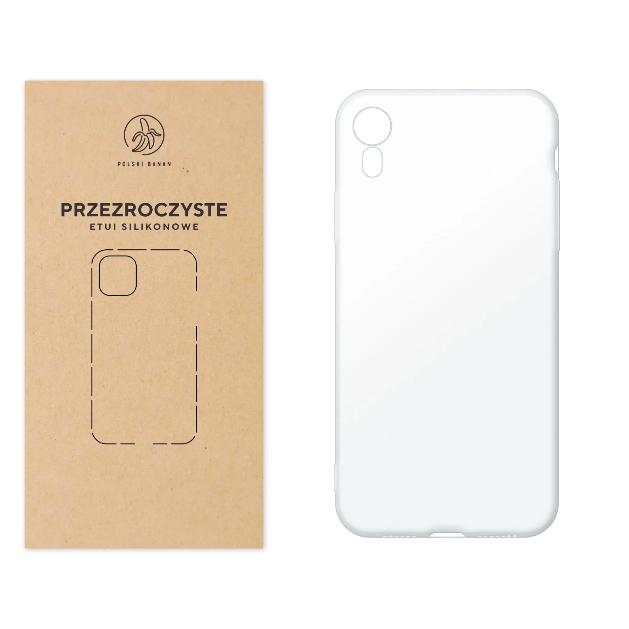 Etui silikonowe przezroczyste Polski Banan do Apple iPhone Xr