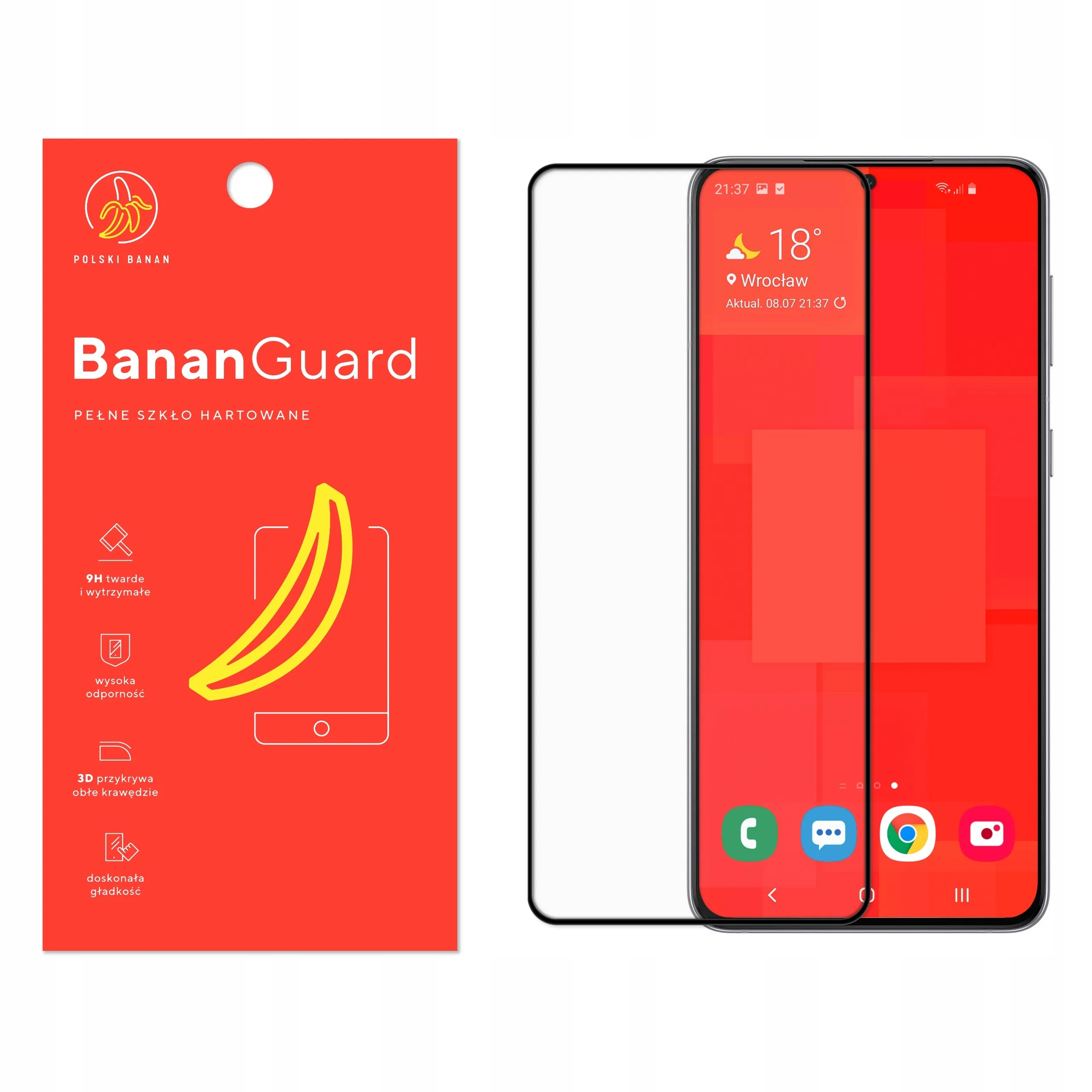 Szkło hartowane 5D Polski Banan BananGuard w kolorze czarnym do Samsung Galaxy S21 Plus