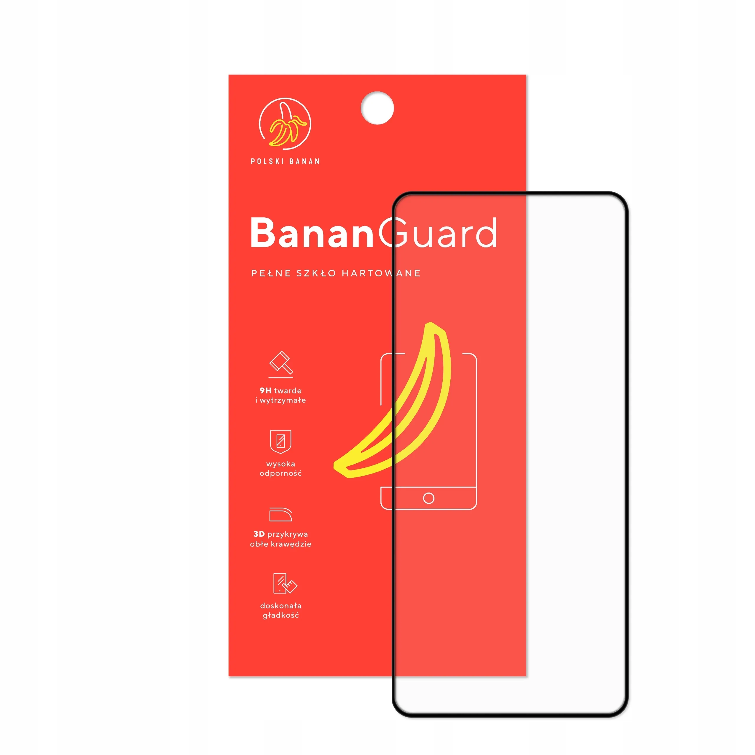 Szkło hartowane 5D Polski Banan BananGuard w kolorze czarnym z opakowaniem do telefonu Samsung Galaxy S21 Plus