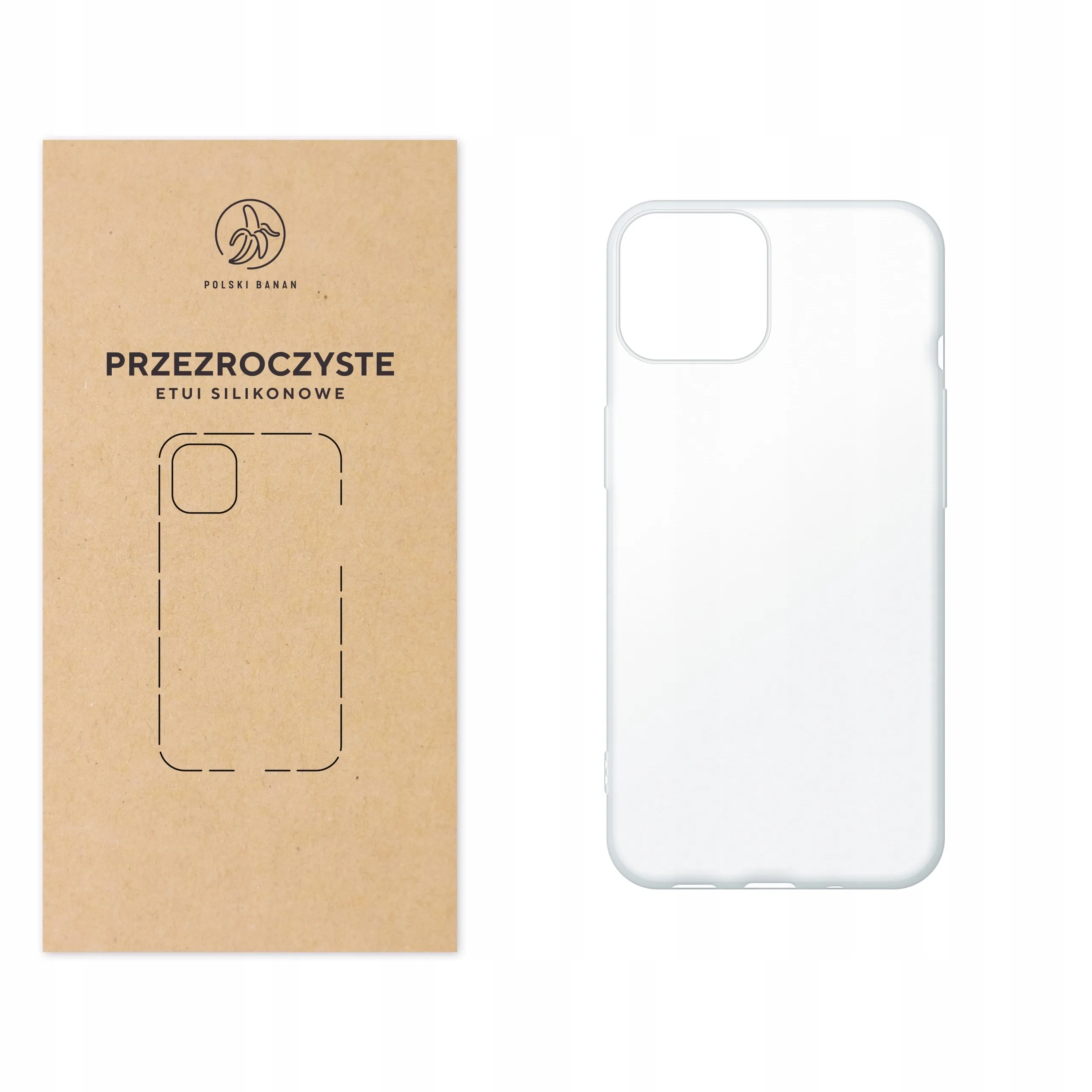 Etui silikonowe przezroczyste Polski Banan do Apple iPhone 13 mini