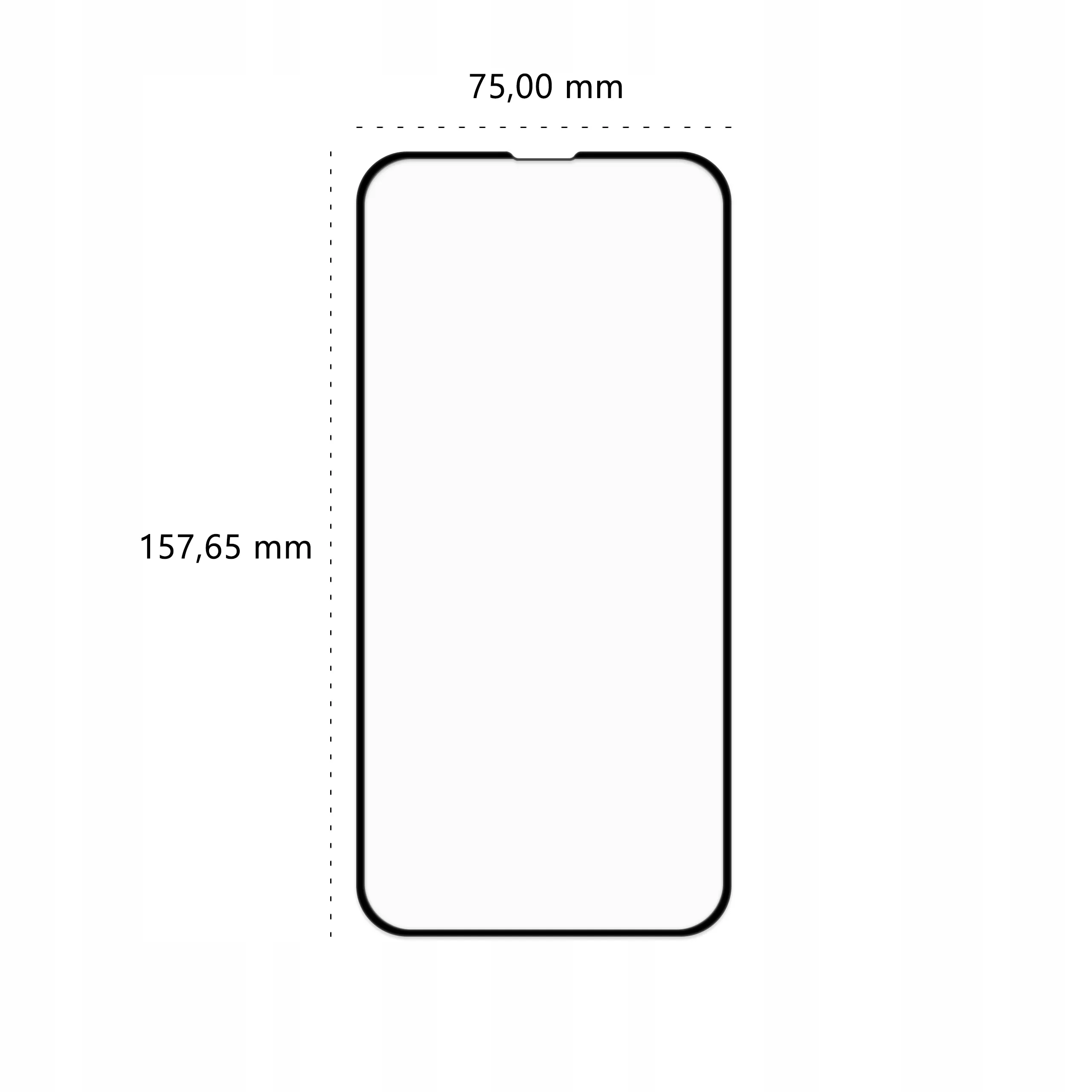 Wymiary szkła hartowanego 3D Polski Banan BananGuard w kolorze czarnym do telefonu Apple iPhone 13 Pro Max