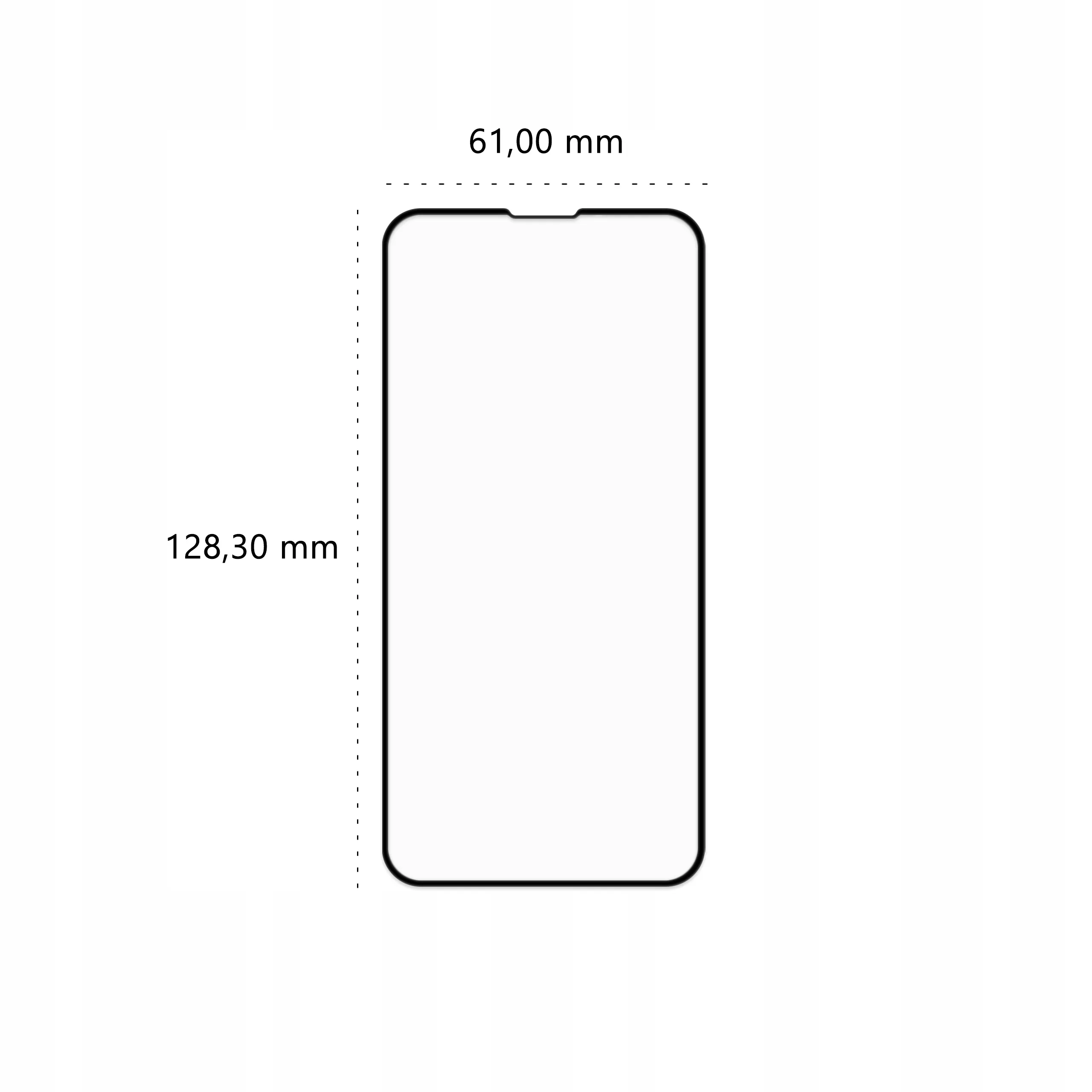 Wymiary szkła hartowanego 3D Polski Banan BananGuard w kolorze czarnym do telefonu Apple iPhone 13 mini