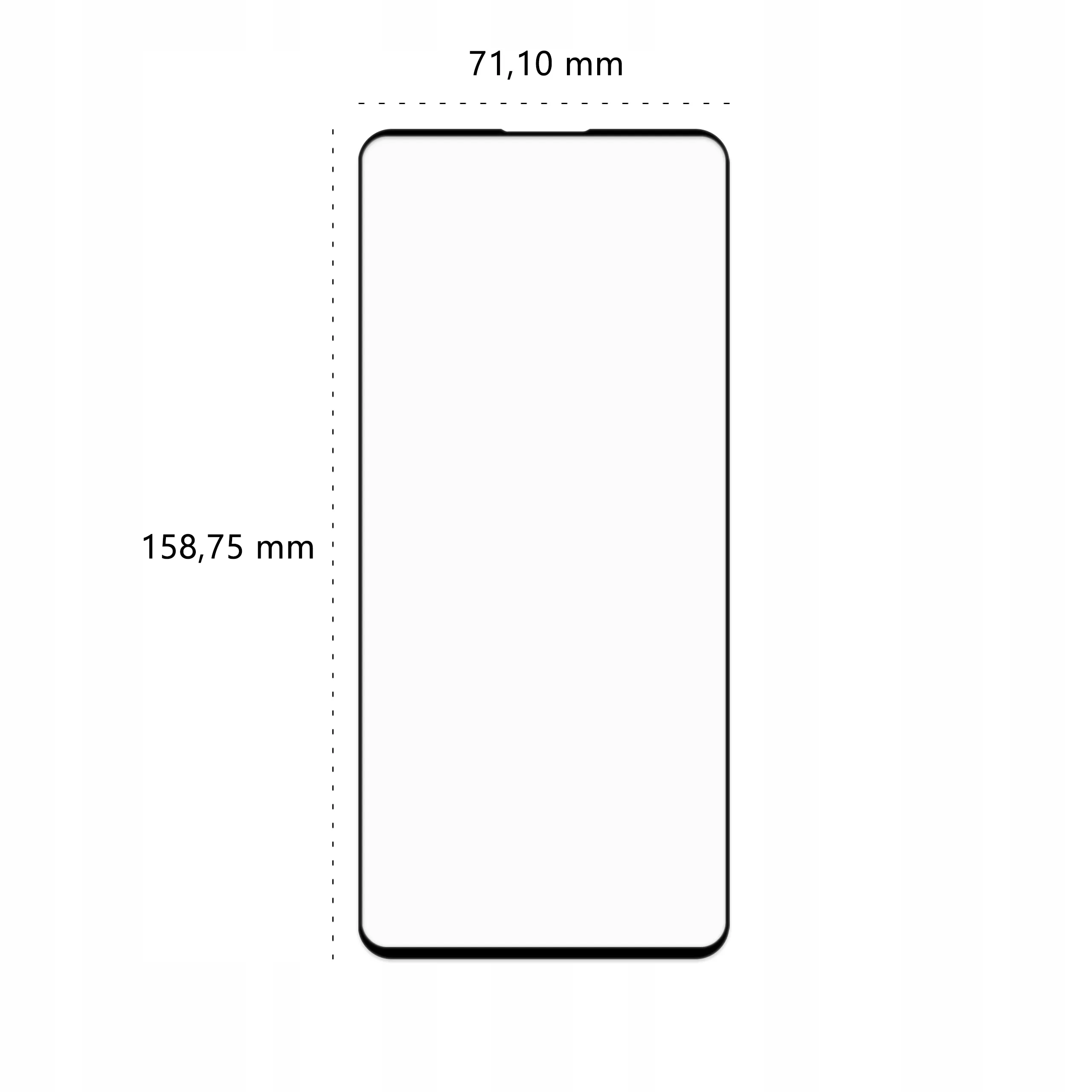 Wymiary szkła hartowanego 3D Polski Banan BananGuard w kolorze czarnym do telefonu Xiaomi POCO F3