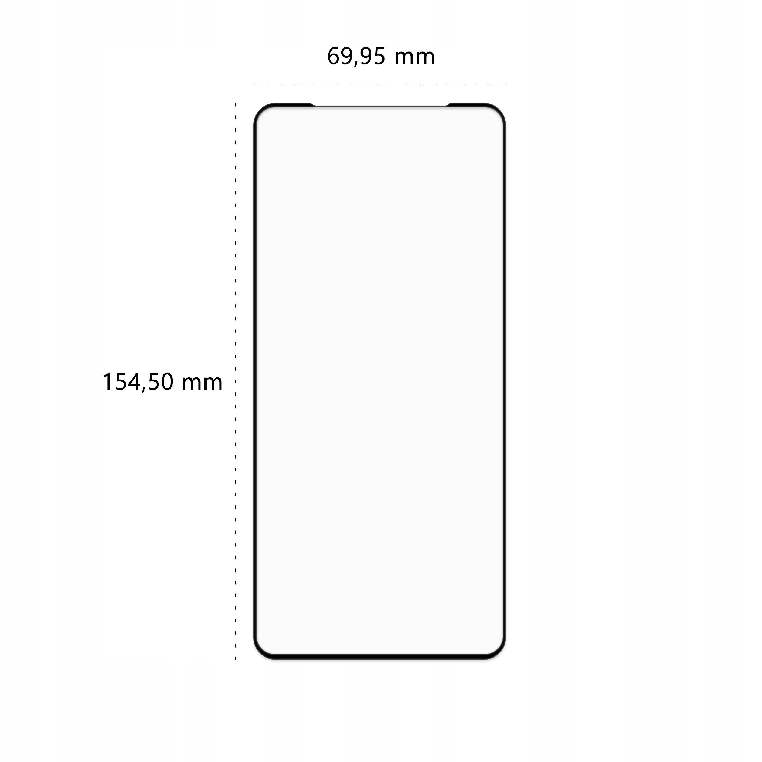 Wymiary szkła hartowanego 3D Polski Banan BananGuard w kolorze czarnym do telefonu Xiaomi Redmi Note 10 / 10s