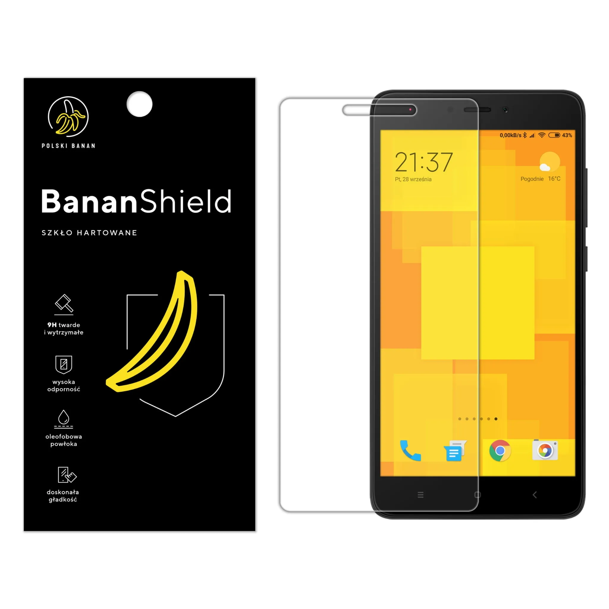 Telefon Xiaomi Redmi Note 4X / 4 Global ze szkłem hartowanym Polski Banan BananShield