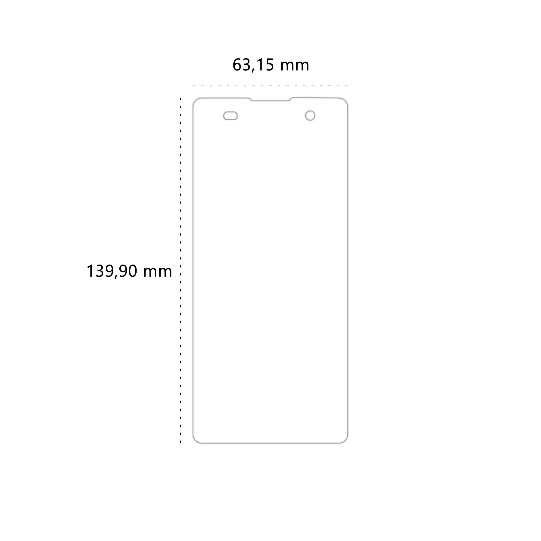 Wymiary folii ochronnej Polski Banan BananEdge do telefonu Sony Xperia XA