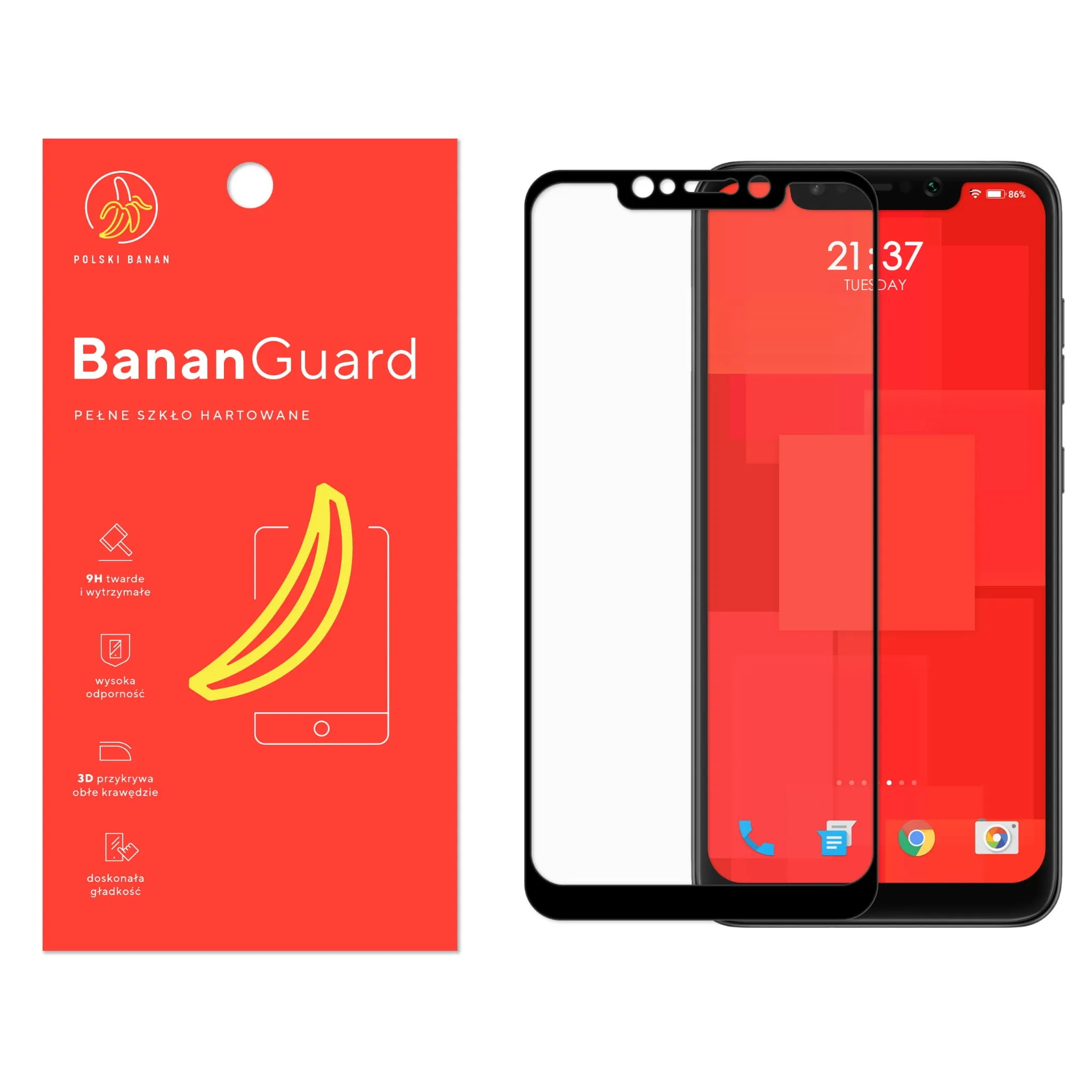 Szkło hartowane 5D Polski Banan BananGuard w kolorze czarnym do Xiaomi Pocophone F1