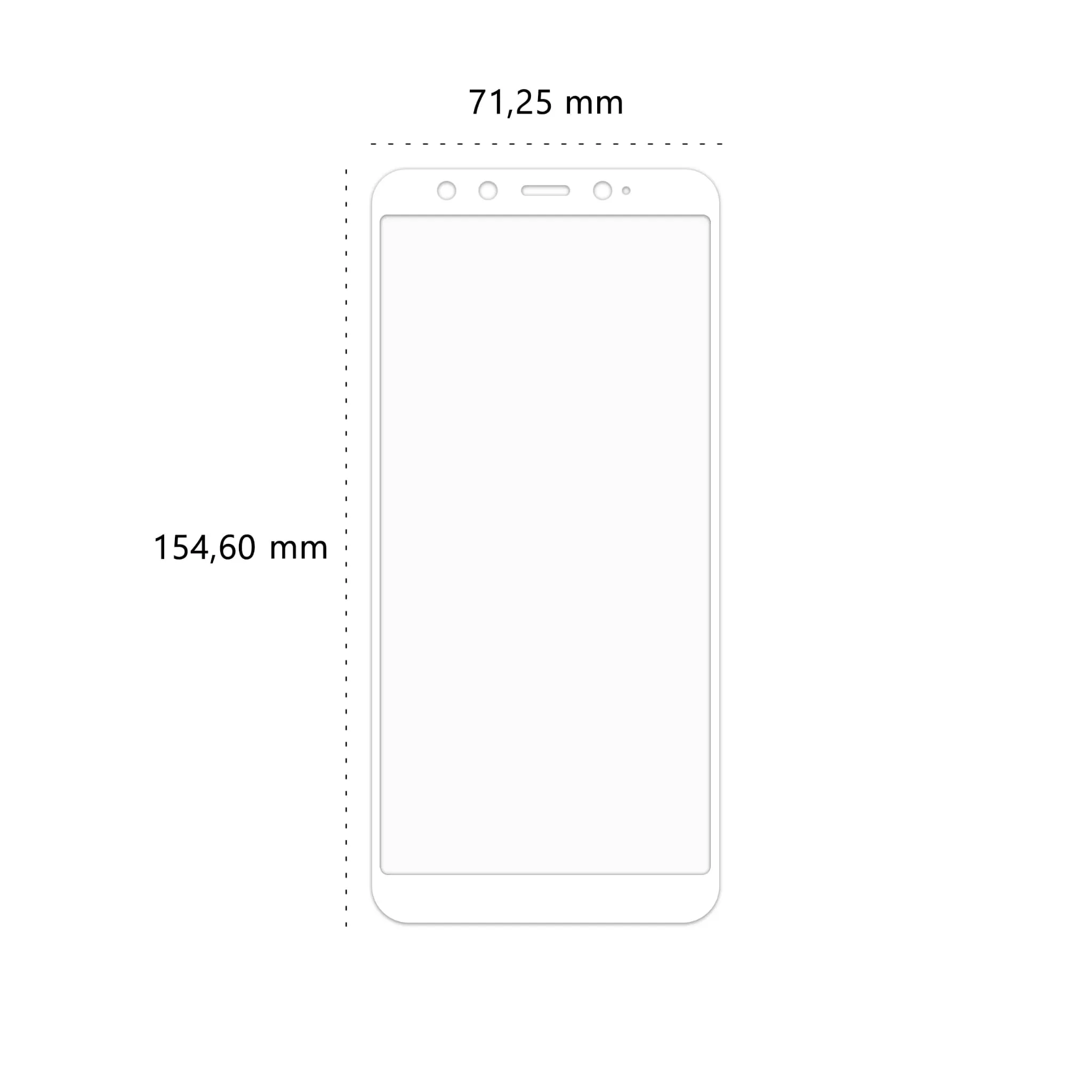 Wymiary szkła hartowanego 3D Polski Banan BananGuard w kolorze białym do telefonu Xiaomi Mi 6X / Mi A2
