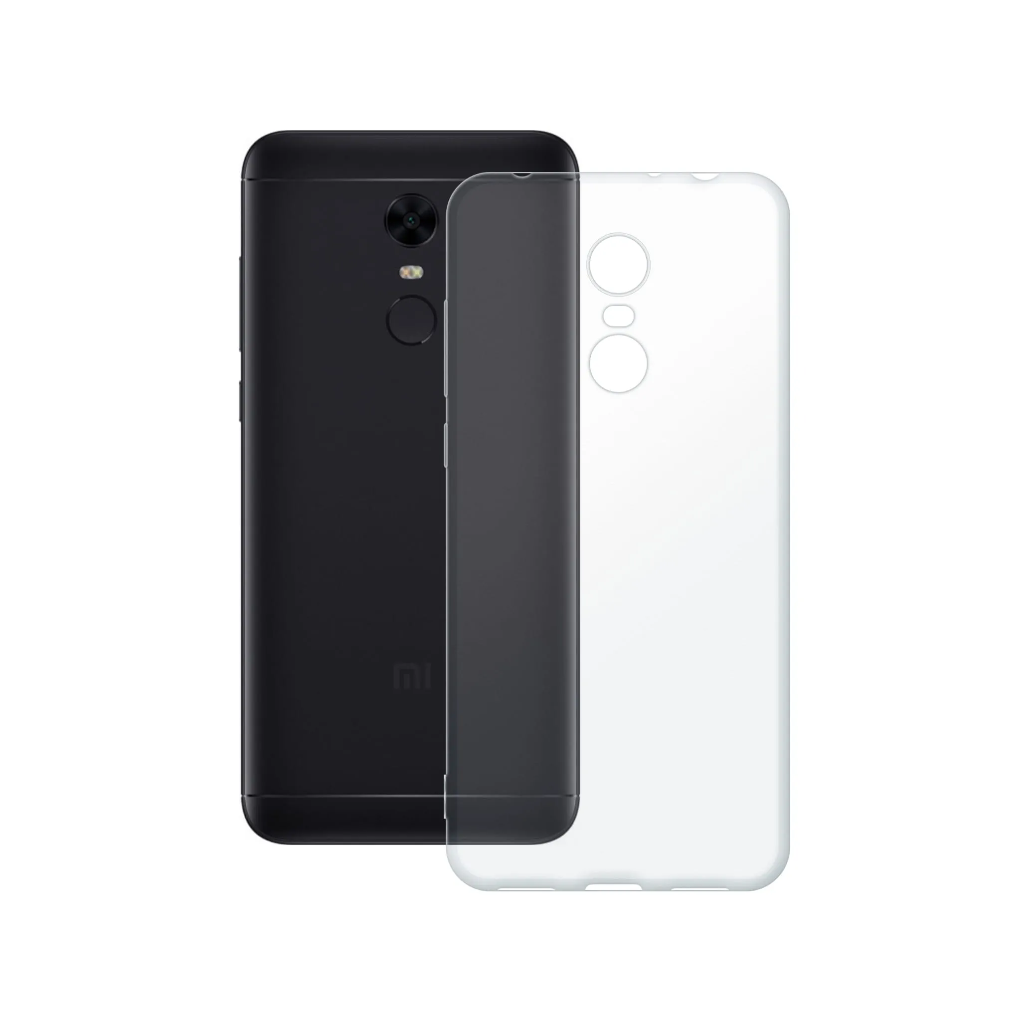 Etui silikonowe przezroczyste Polski Banan obok telefonu Xiaomi Redmi 5 Plus