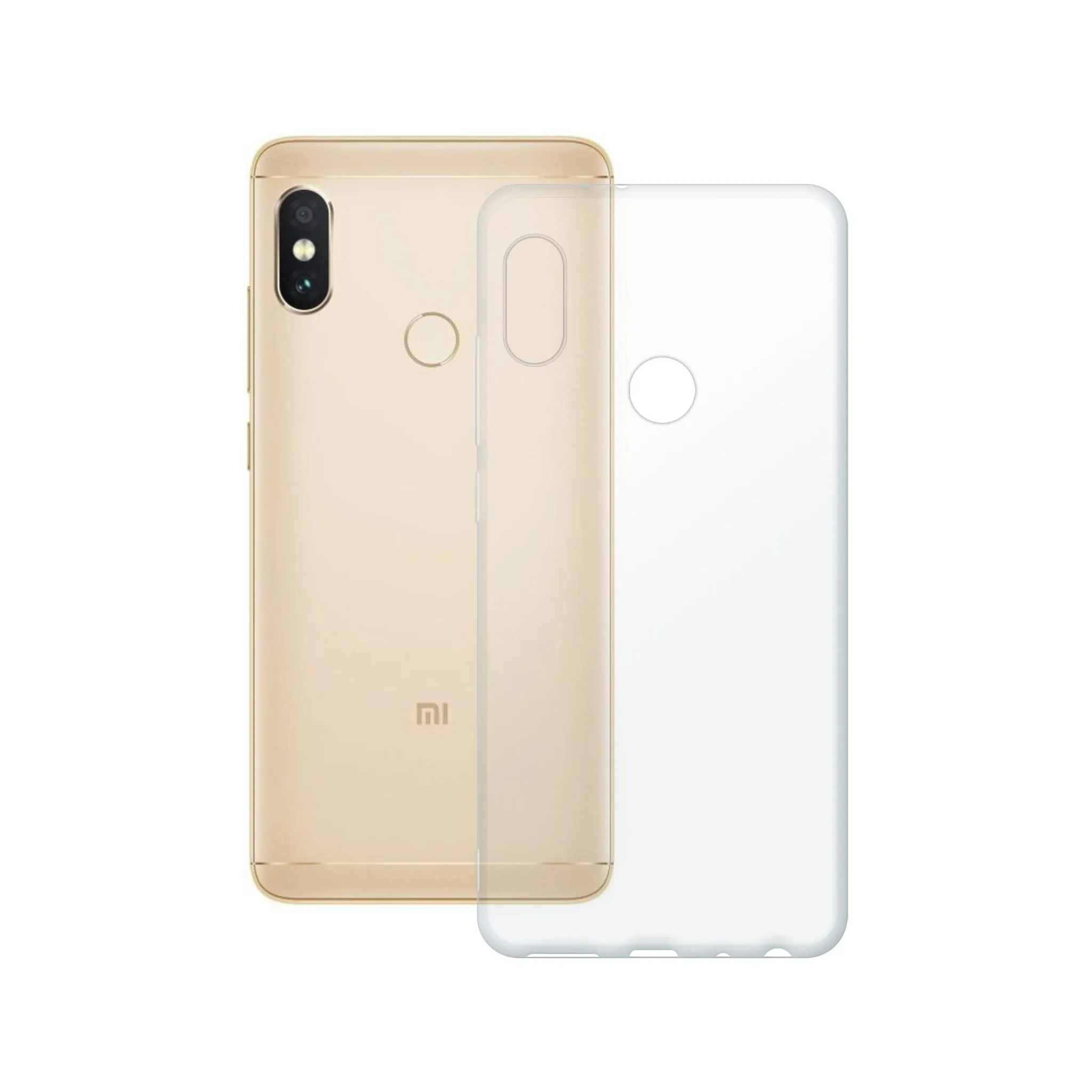 Etui silikonowe przezroczyste Polski Banan obok telefonu Xiaomi Redmi Note 5