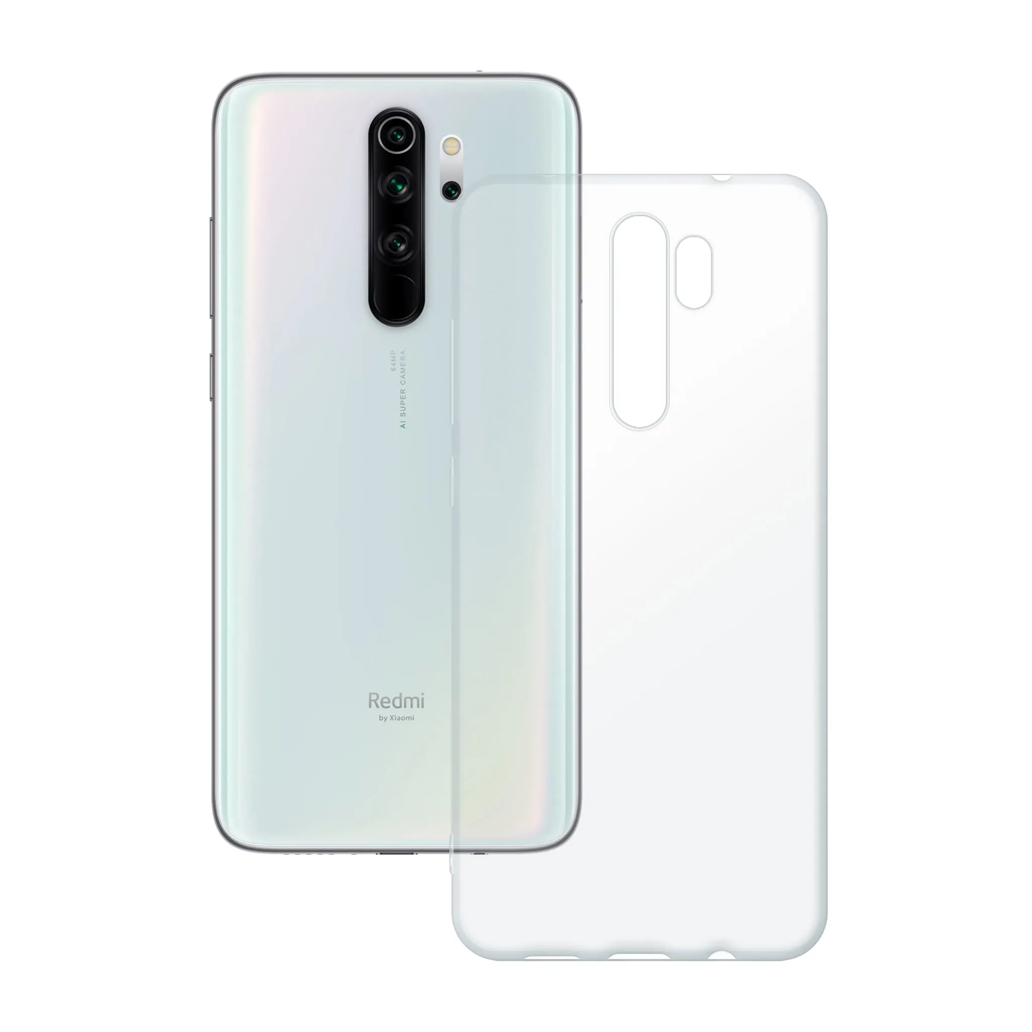 Etui silikonowe przezroczyste Polski Banan obok telefonu Xiaomi Redmi Note 8 Pro