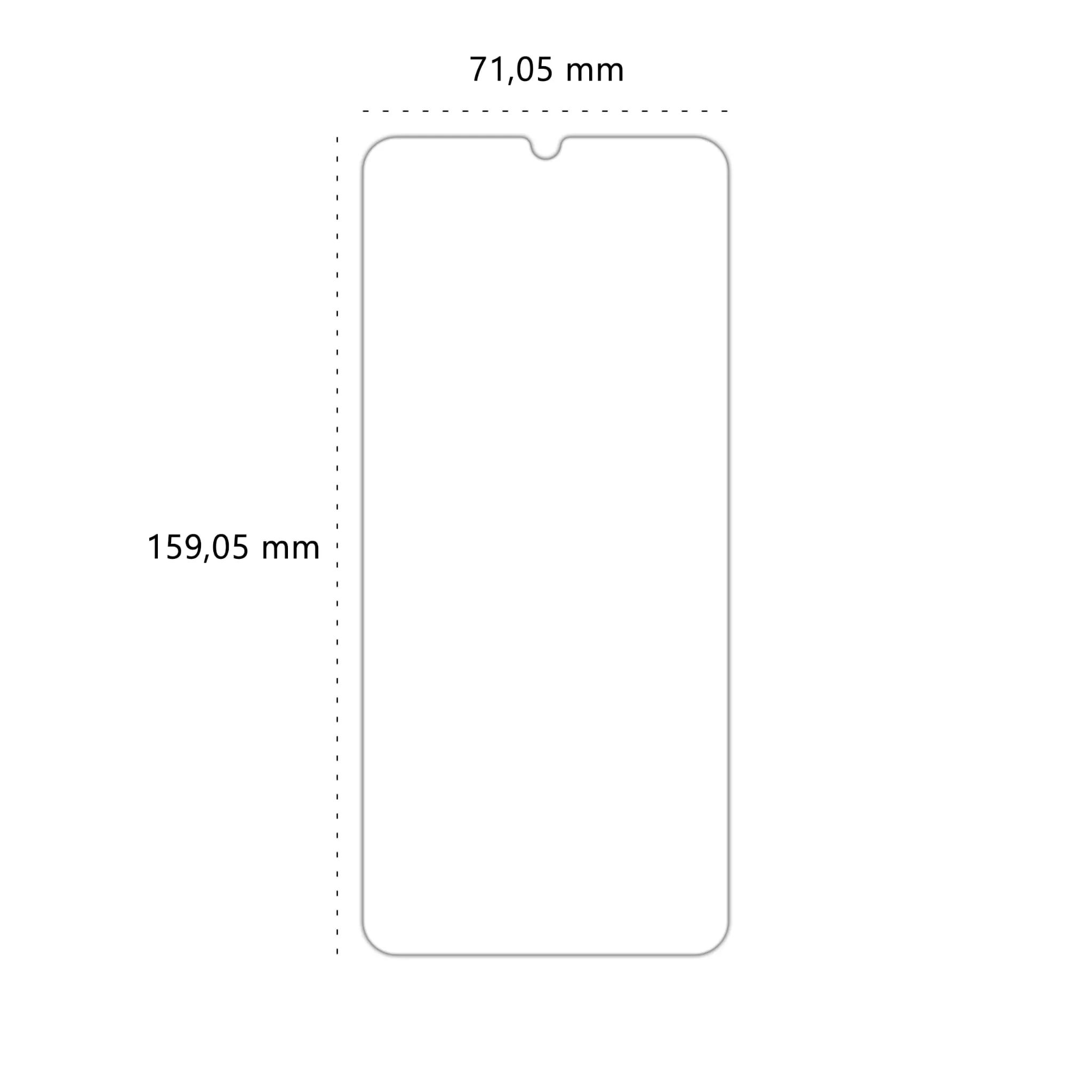 Wymiary szkła hybrydowego Polski Banan BananFlex do telefonu Xiaomi Redmi 9A