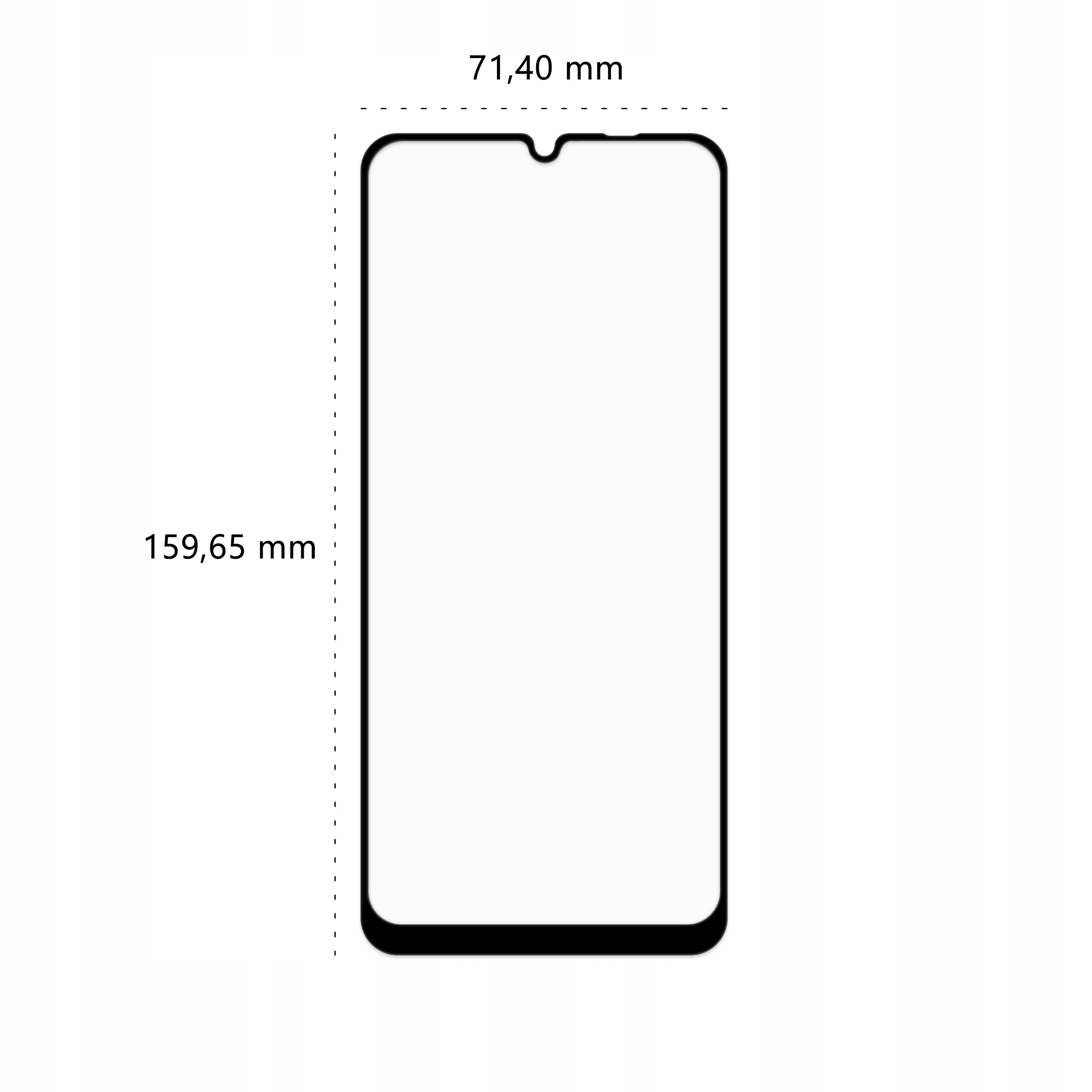 Wymiary szkła hartowanego 3D Polski Banan BananGuard w kolorze czarnym do telefonu Xiaomi Redmi 9C