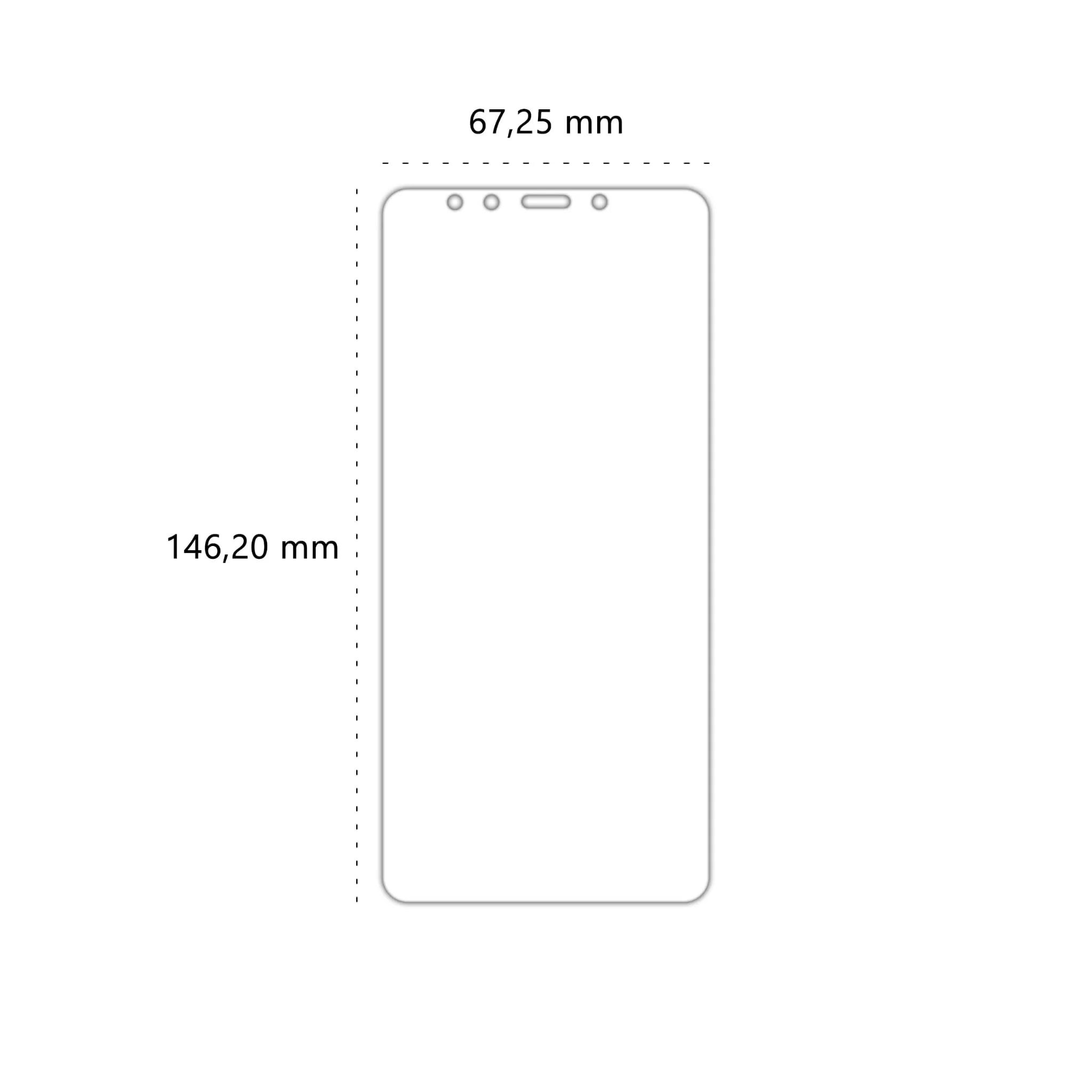 Wymiary szkła hartowanego Polski Banan BananShield do telefonu Xiaomi Redmi 5