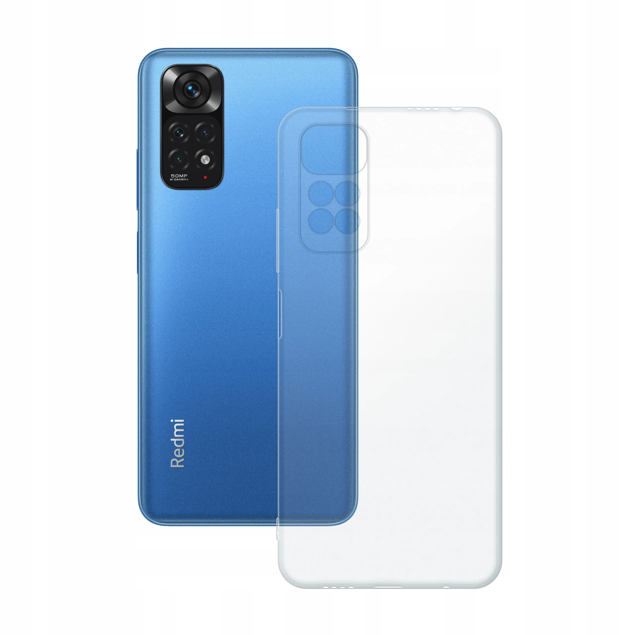 Etui silikonowe przezroczyste Polski Banan obok telefonu Xiaomi Redmi Note 11 / 11S