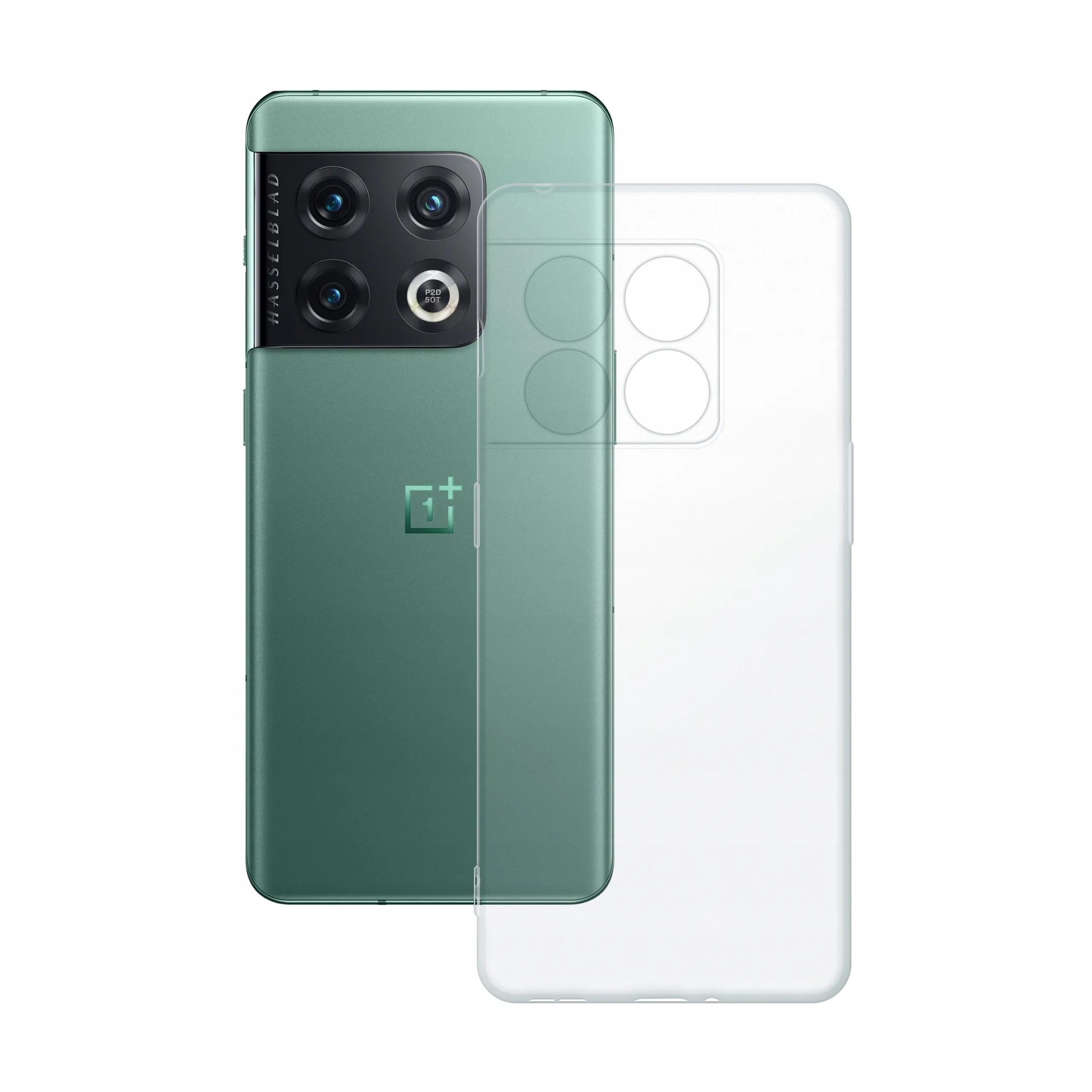Etui silikonowe przezroczyste Polski Banan obok telefonu OnePlus 10 Pro