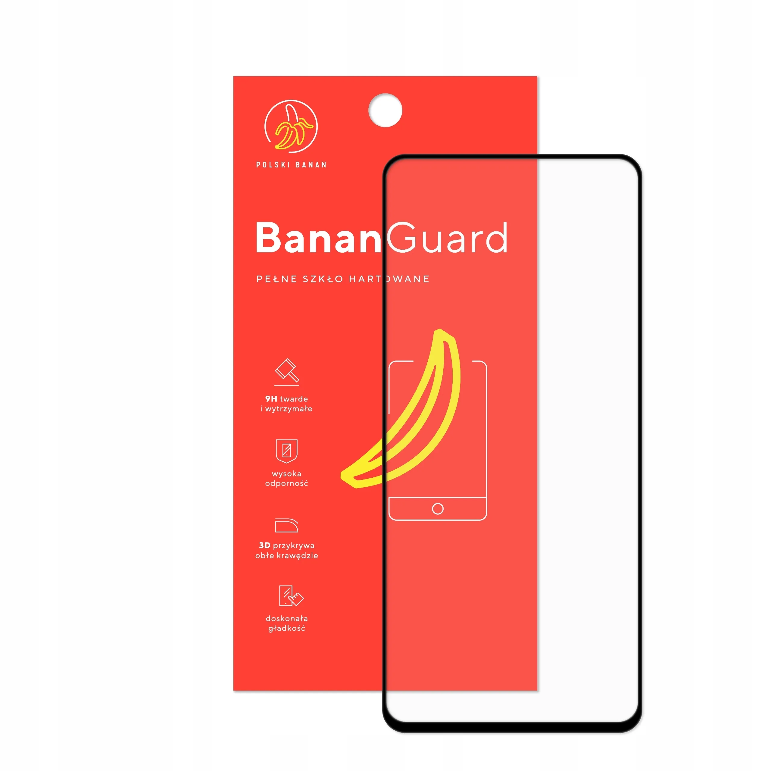 Szkło hartowane 5D Polski Banan BananGuard w kolorze czarnym z opakowaniem do telefonu Xiaomi Redmi Note 11 Pro / 11 Pro 5G