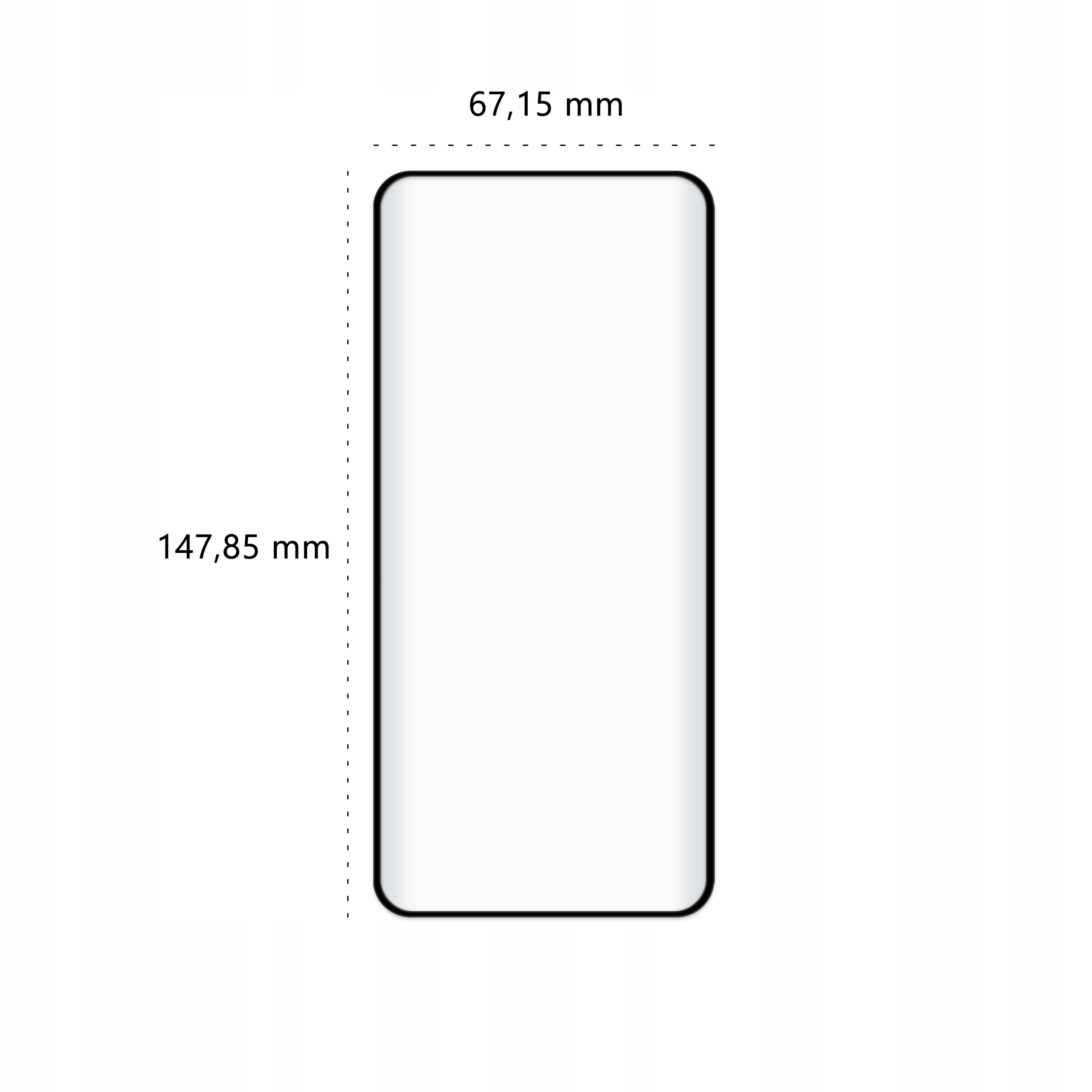 Wymiary szkła hartowanego 3D Polski Banan BananGuard w kolorze czarnym do telefonu Xiaomi 12 / 12X