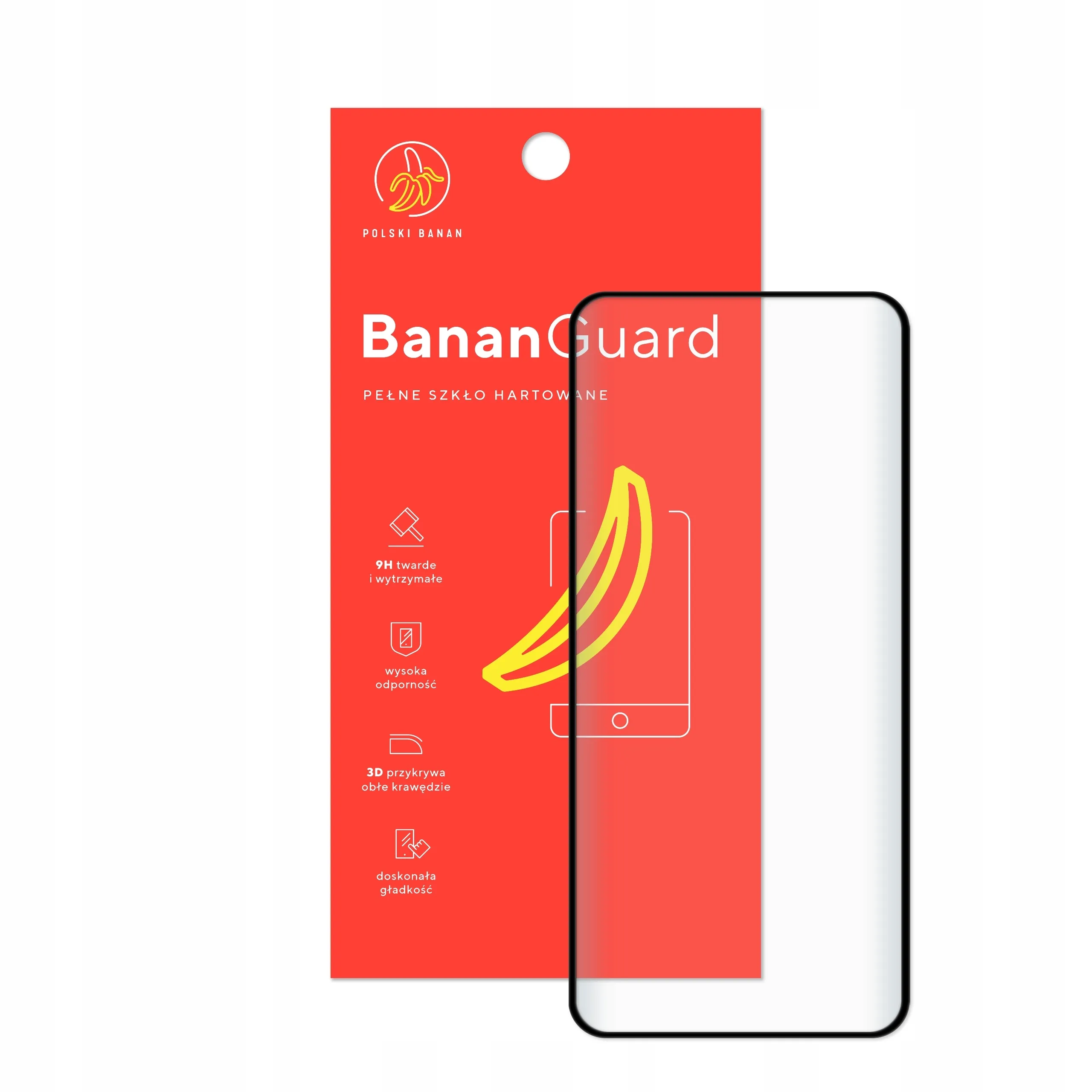 Szkło hartowane 5D Polski Banan BananGuard w kolorze czarnym z opakowaniem do telefonu Xiaomi 12 / 12X