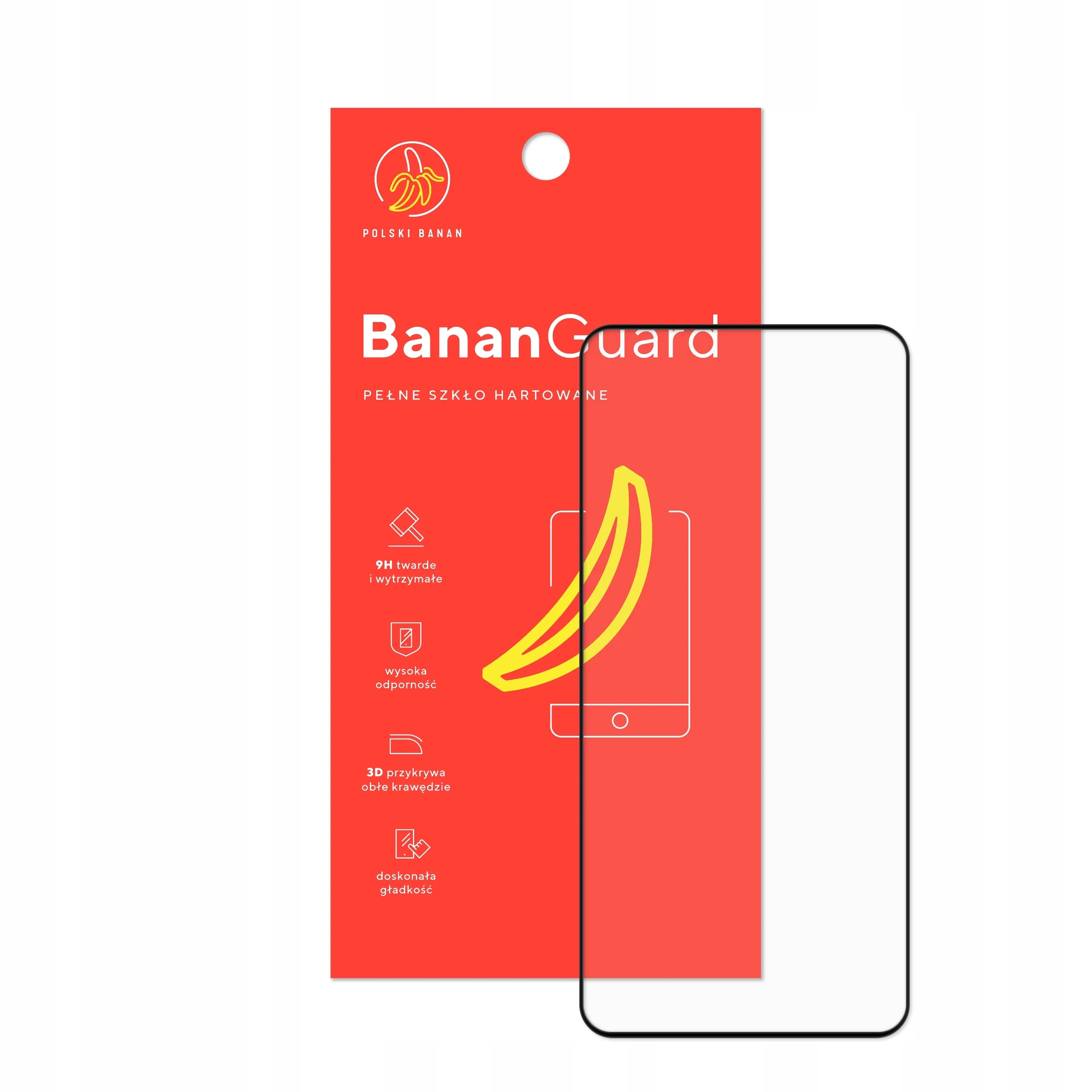 Szkło hartowane 5D Polski Banan BananGuard w kolorze czarnym z opakowaniem do telefonu Samsung Galaxy S22