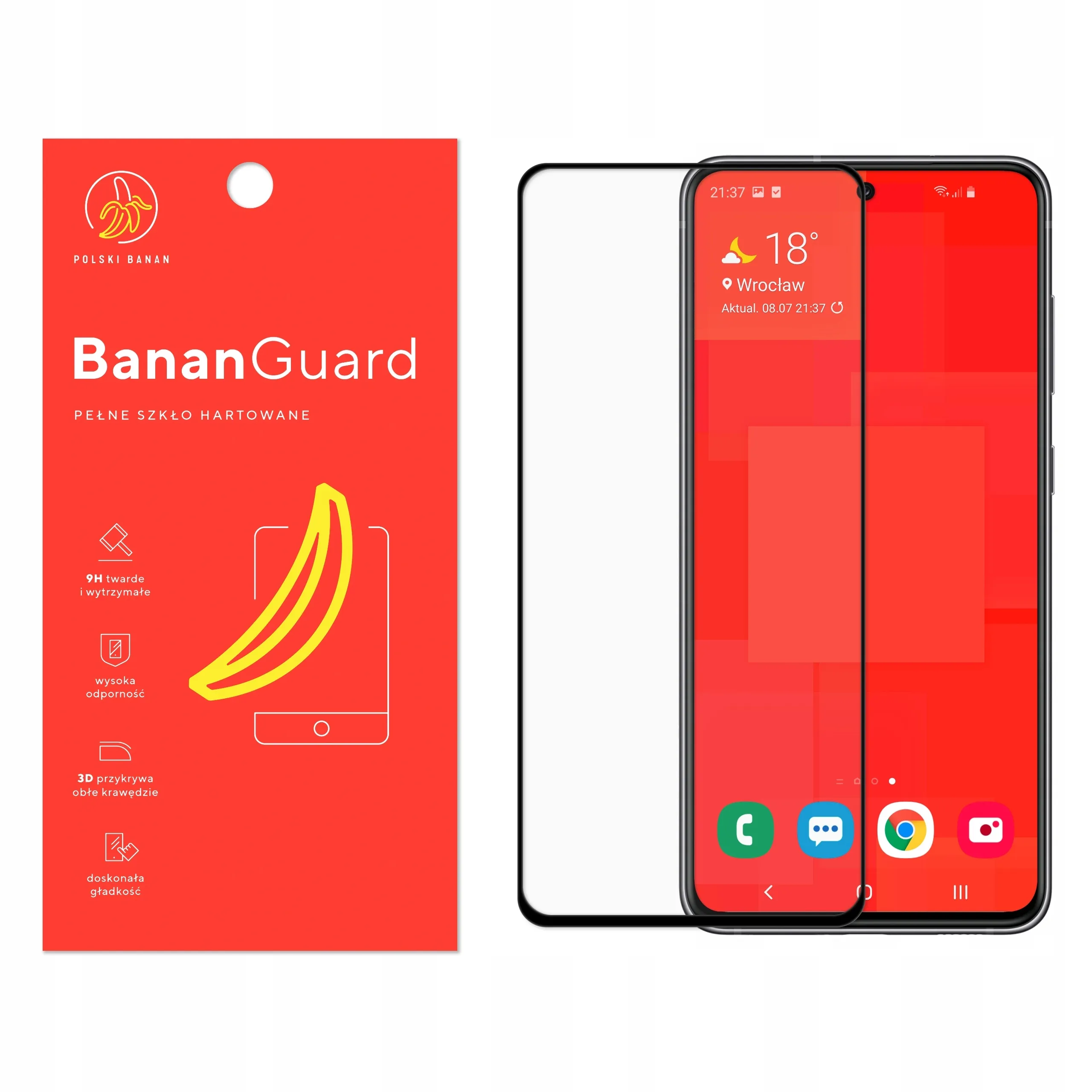 Szkło hartowane 5D Polski Banan BananGuard w kolorze czarnym do Samsung Galaxy S21 FE