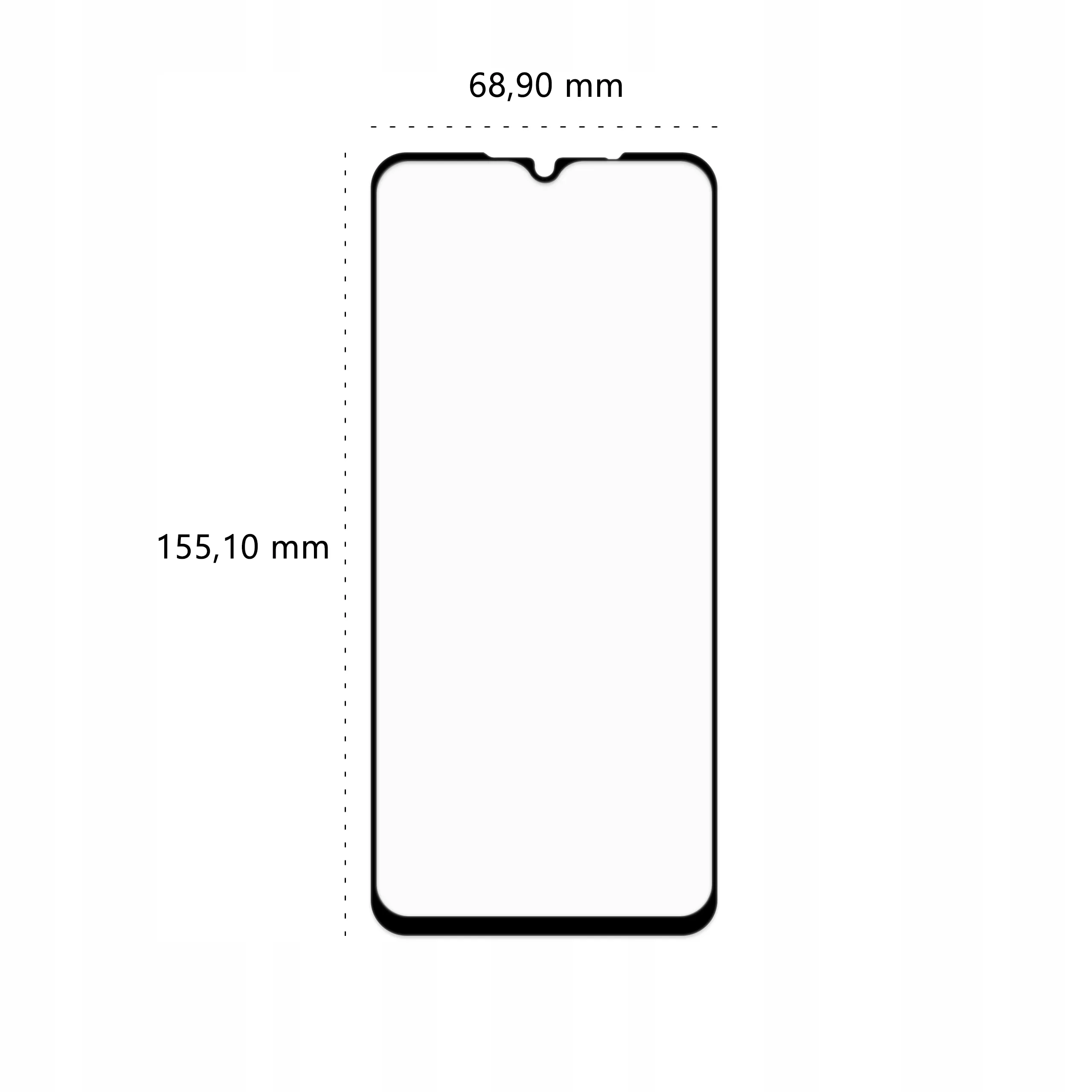 Wymiary szkła hartowanego 3D Polski Banan BananGuard w kolorze czarnym do telefonu Samsung Galaxy M22