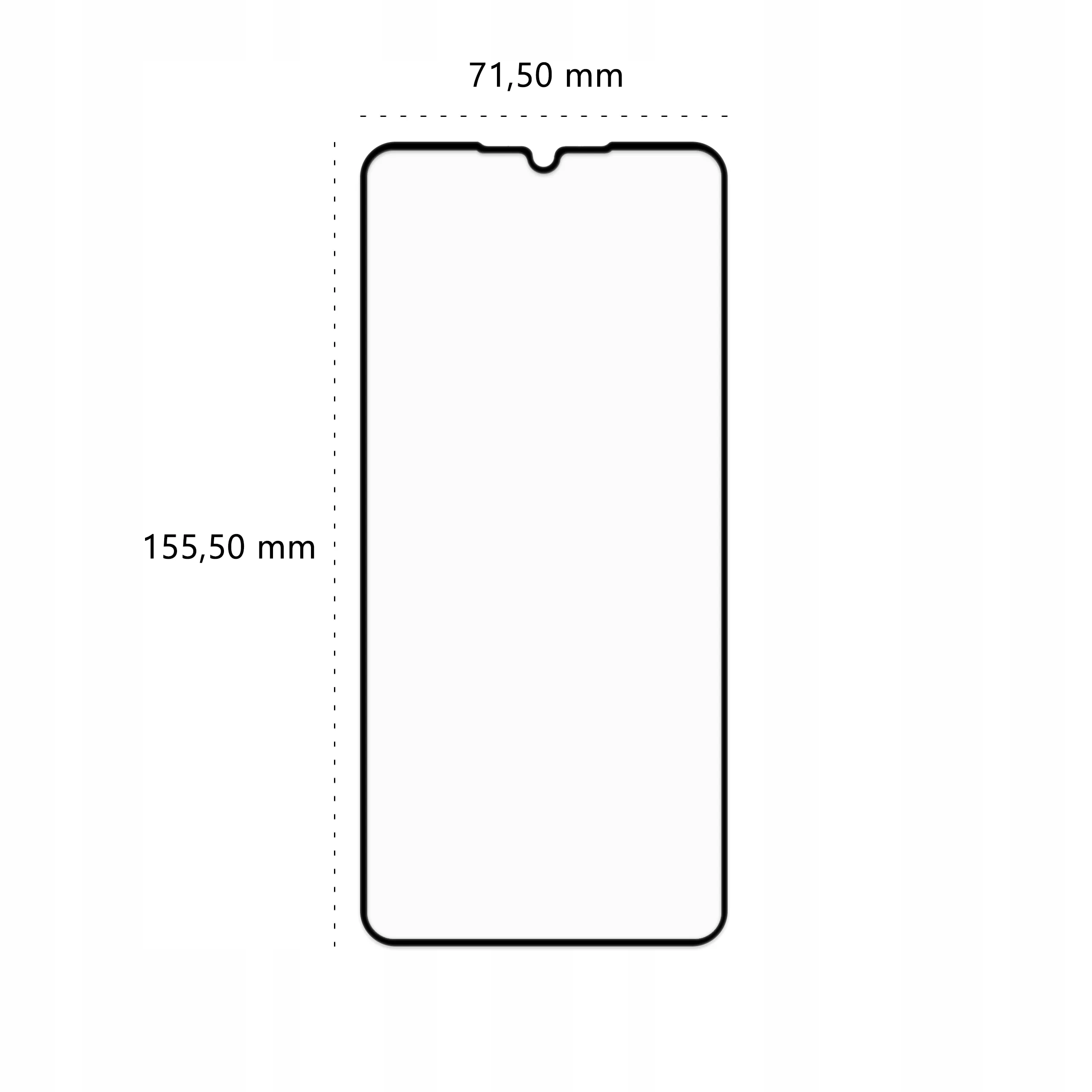 Wymiary szkła hartowanego 3D Polski Banan BananGuard w kolorze czarnym do telefonu Xiaomi POCO M3